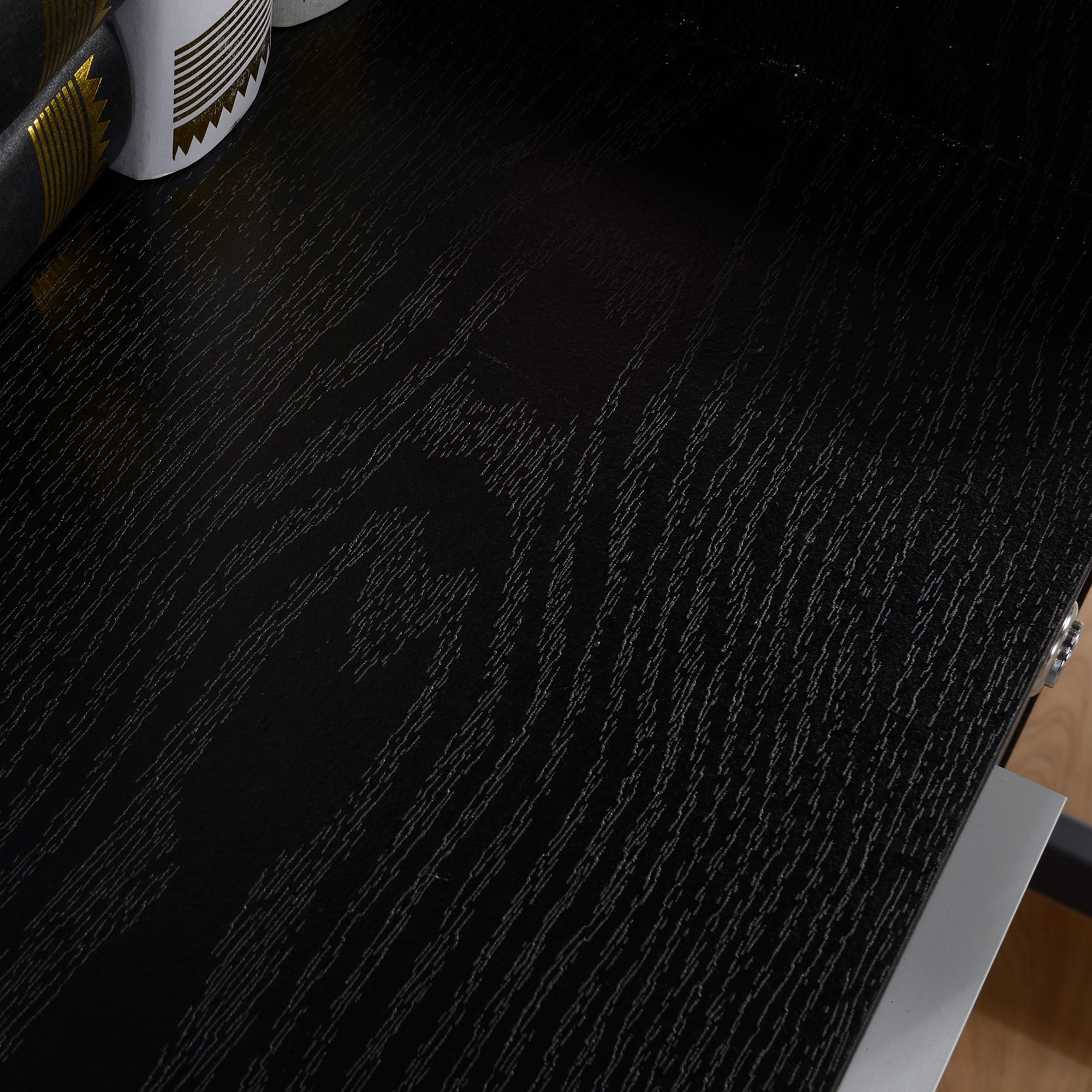 HOMCOM 3 Drawer File Cabinet with Lock and Edged Top, Lockable Filing Cabinet on Wheels with Hanging Bars for Letter and A4 Size, Black