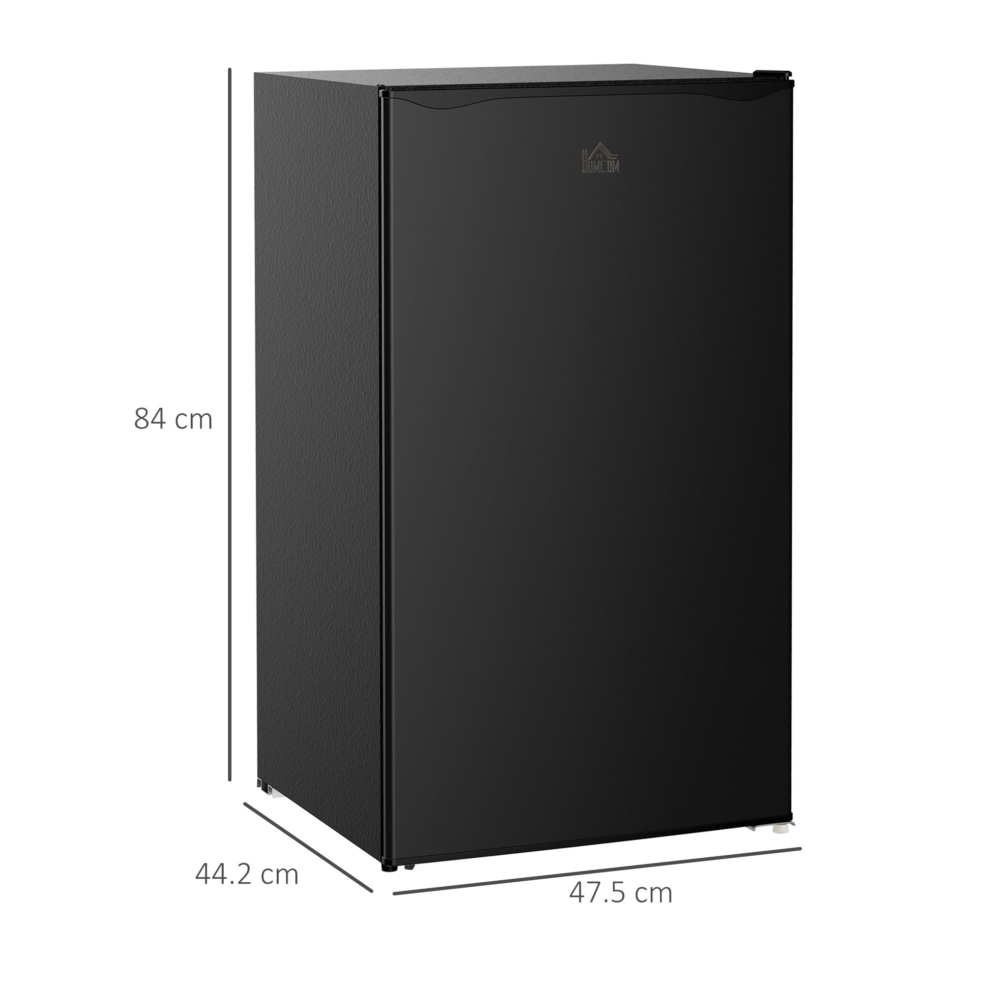 HOMCOM 91 Litre Freestanding Under Counter Fridge Freezer with Chiller Box, Reversible Door, Adjustable Thermostat, 47.5cm Wide,Black