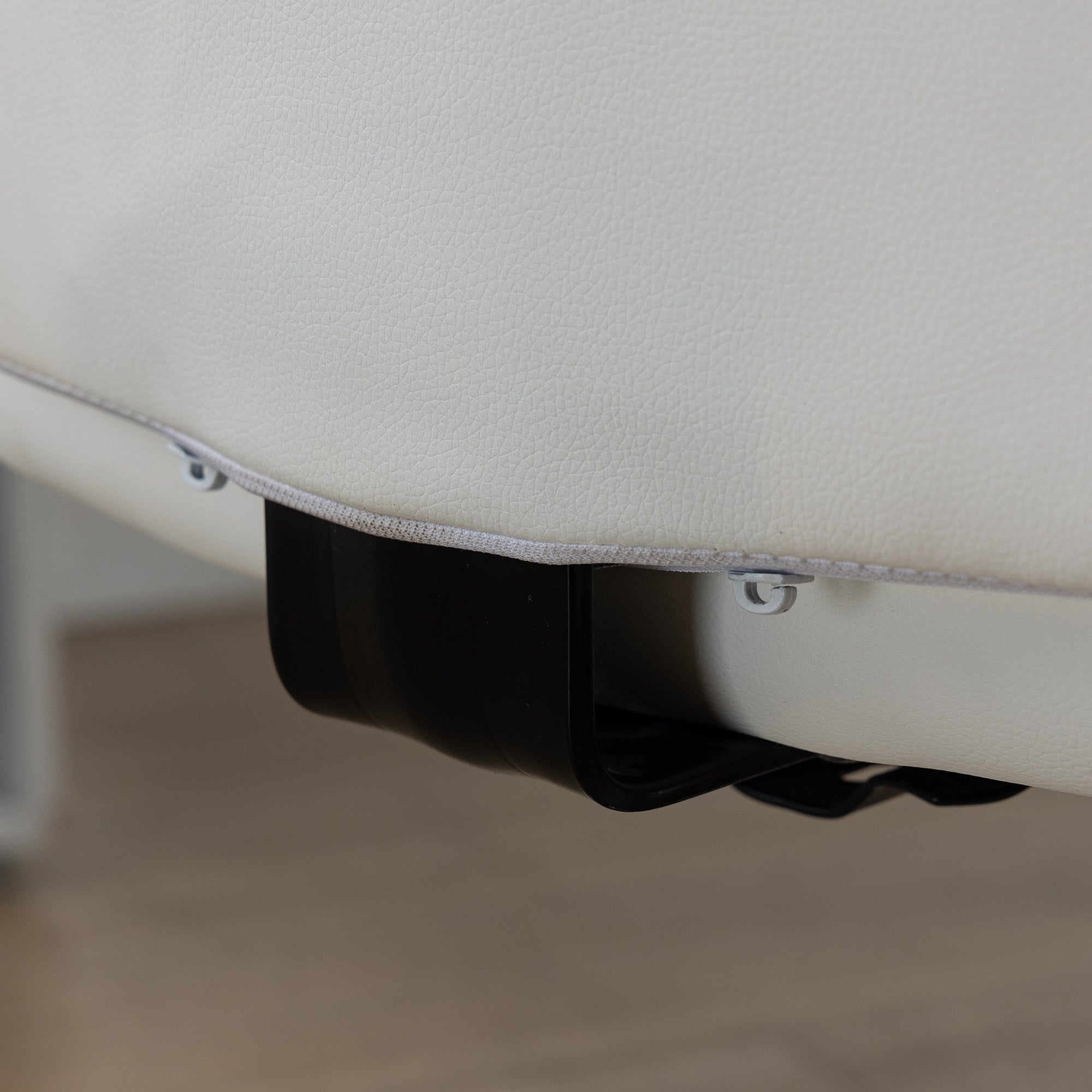 Vinsetto Armless Office Chair, Faux Leather Desk Chair with Adjustable Height, Button Tufted, White