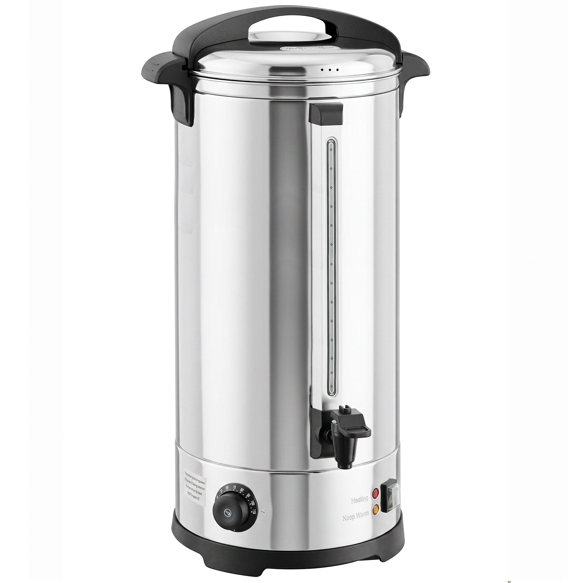 24L Catering Urn, 2500W Hot Water Boiler Dispenser with Thermostat, Stainless Steel Tea Urn Kettle with Keep Warm Function, Adjustable Temperature and Easy Pour Tap for Home Office Parties