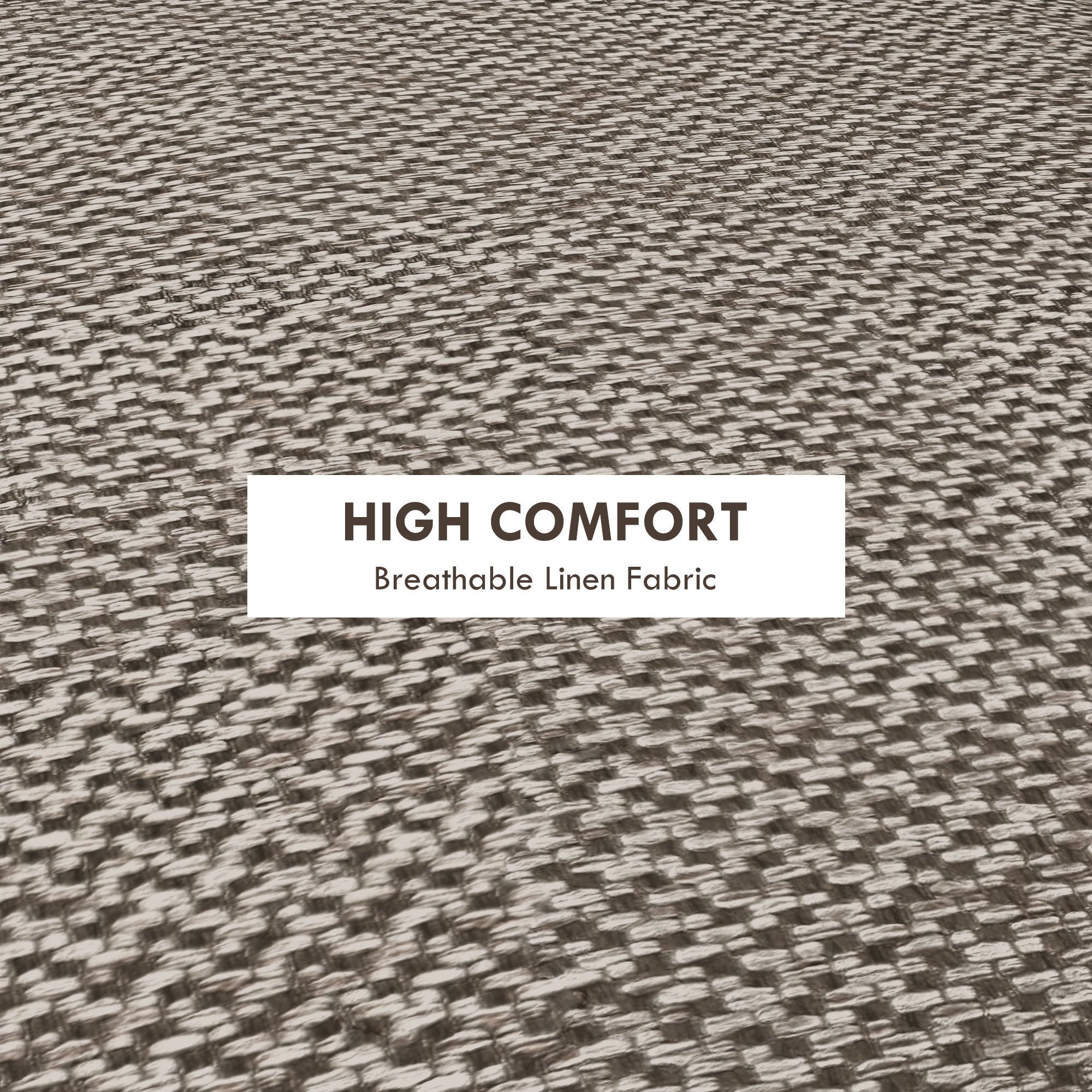 HOMCOM Round Storage Stool, Linen Fabric Upholstered Foot Stool with Removable Top, Padded Seat, Hidden Space and Wooden Legs for Living Room, Light Grey