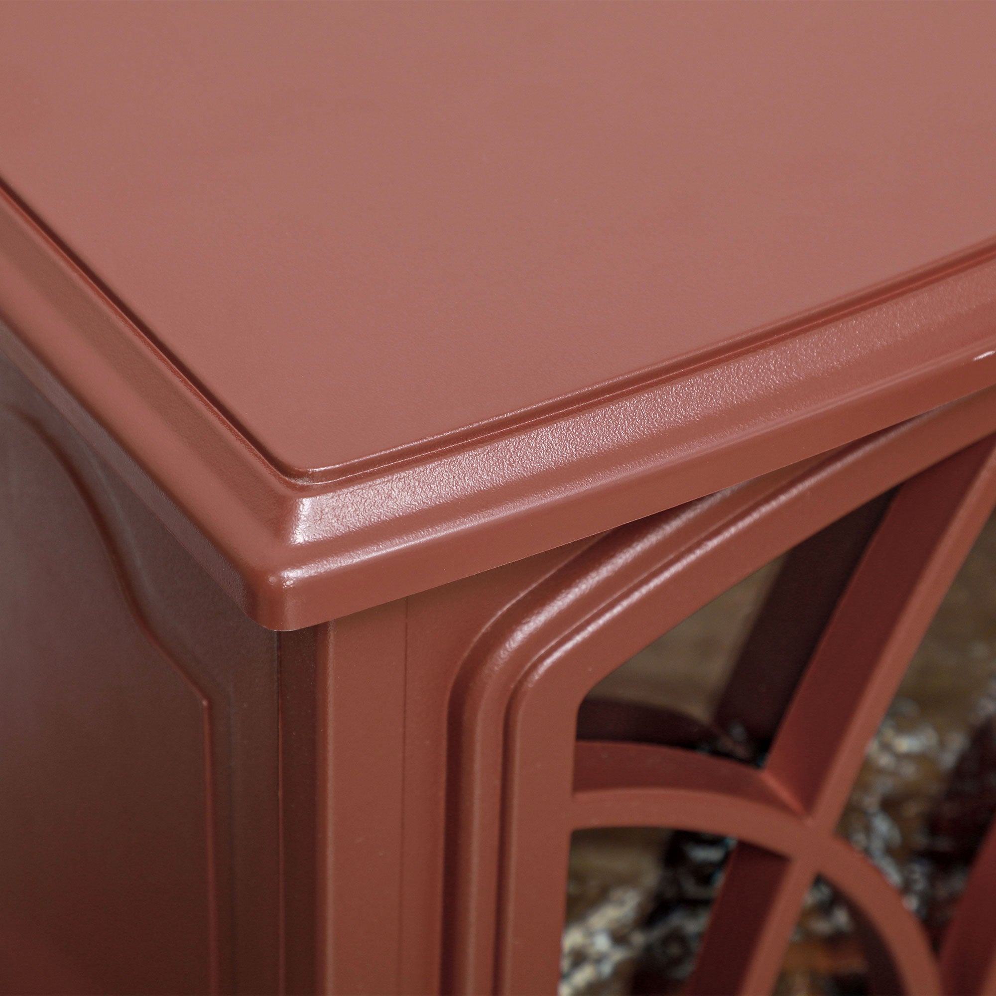 Electric Fireplace Heater with Flame Effect & Overheat Protection, 750W/1500W, Red