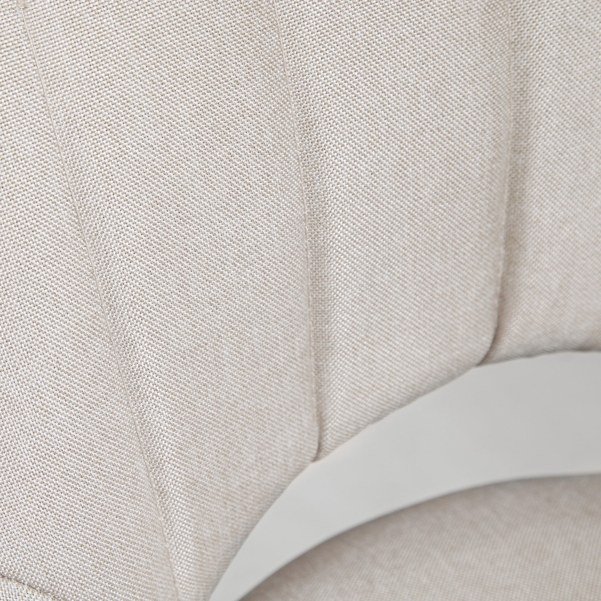 HOMCOM Bar Stools Set of 2, Swivel Counter Height Barstools with Adjustable Height, Linen Upholstered Bar Chairs with Round Metal Base and Footrest, Cream