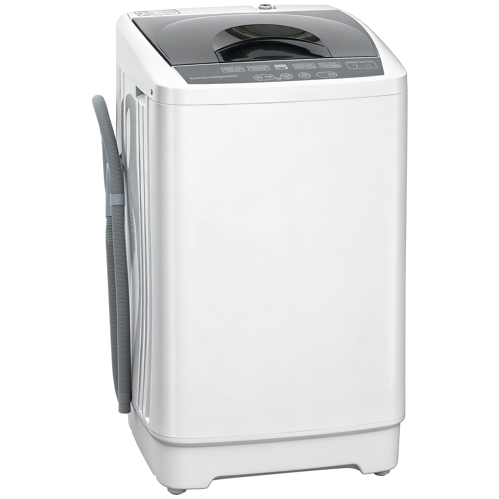 Portable Washing Machine, 1.3 Cu. Ft. Compact Washer with 8 Programs, 6 Water Levels, LED Display and Child Lock, 9.9 lb Full Automatic Washing Machine for Apartments, Dorms and RVs, White
