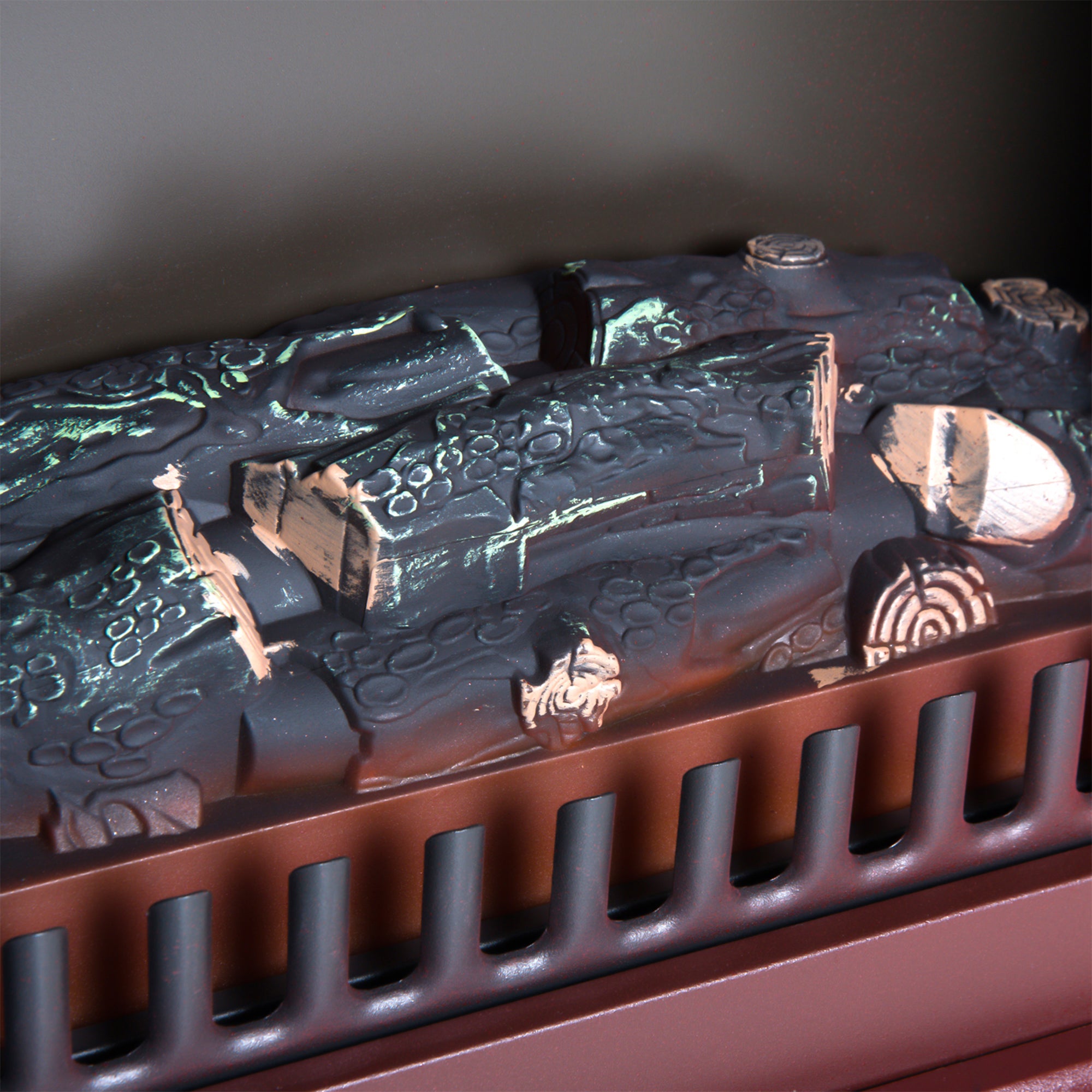 22" Electric Fireplace Heater with Realistic LED Flames & Overheat Protection, Red