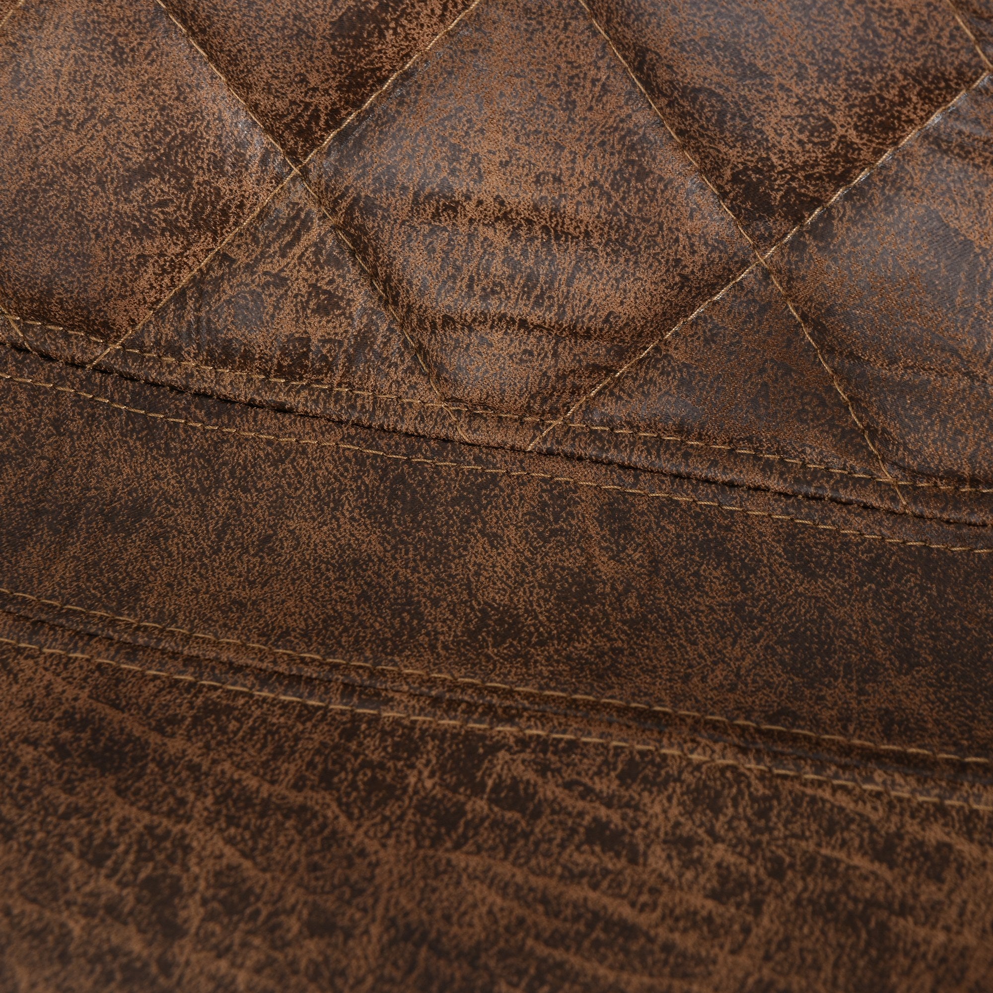 HOMCOM Set Of 2 Bar Stools Vintage Microfiber Cloth Tub Seats Padded Comfortable Steel Frame Footrest Quilted Home Bar Cafe Kitchen Chair Stylish Brown