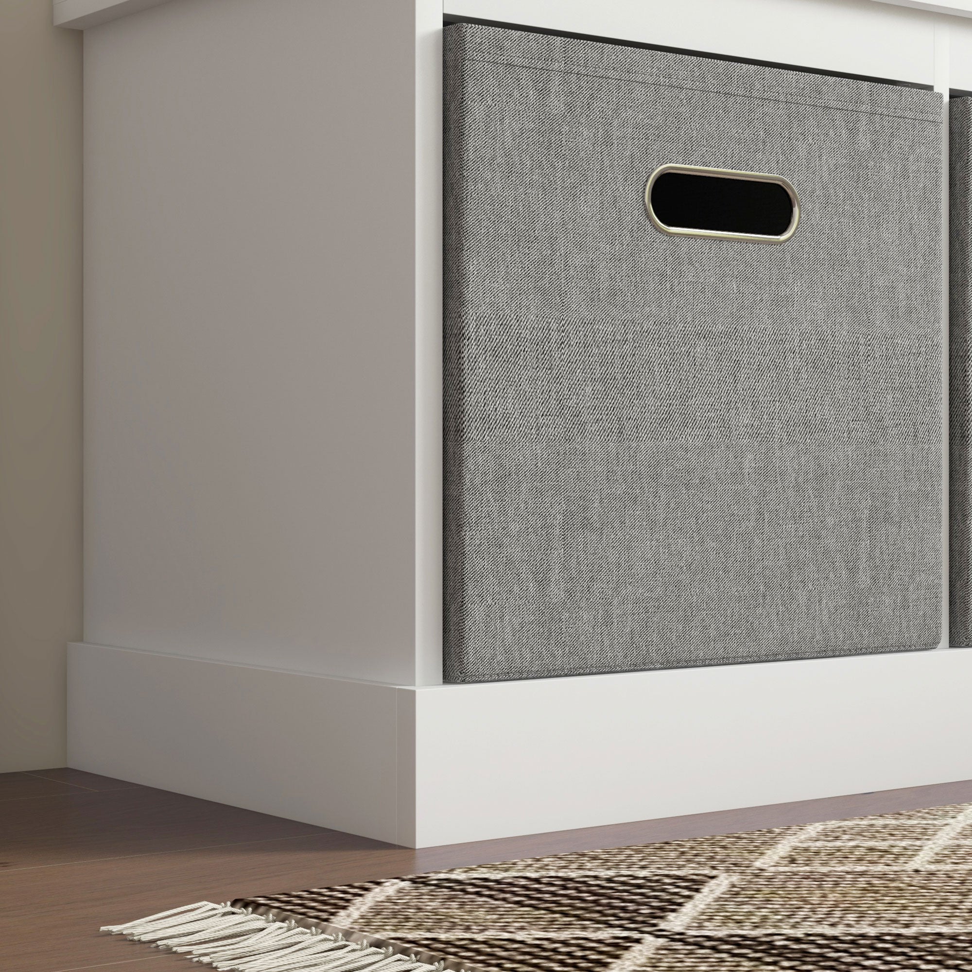 HOMCOM Shoe Bench with Seat, Entryway Bench with Cushion and 3 Fabric Drawers, Shoe Storage Bench for Hallway, Living Room, Bedroom, White