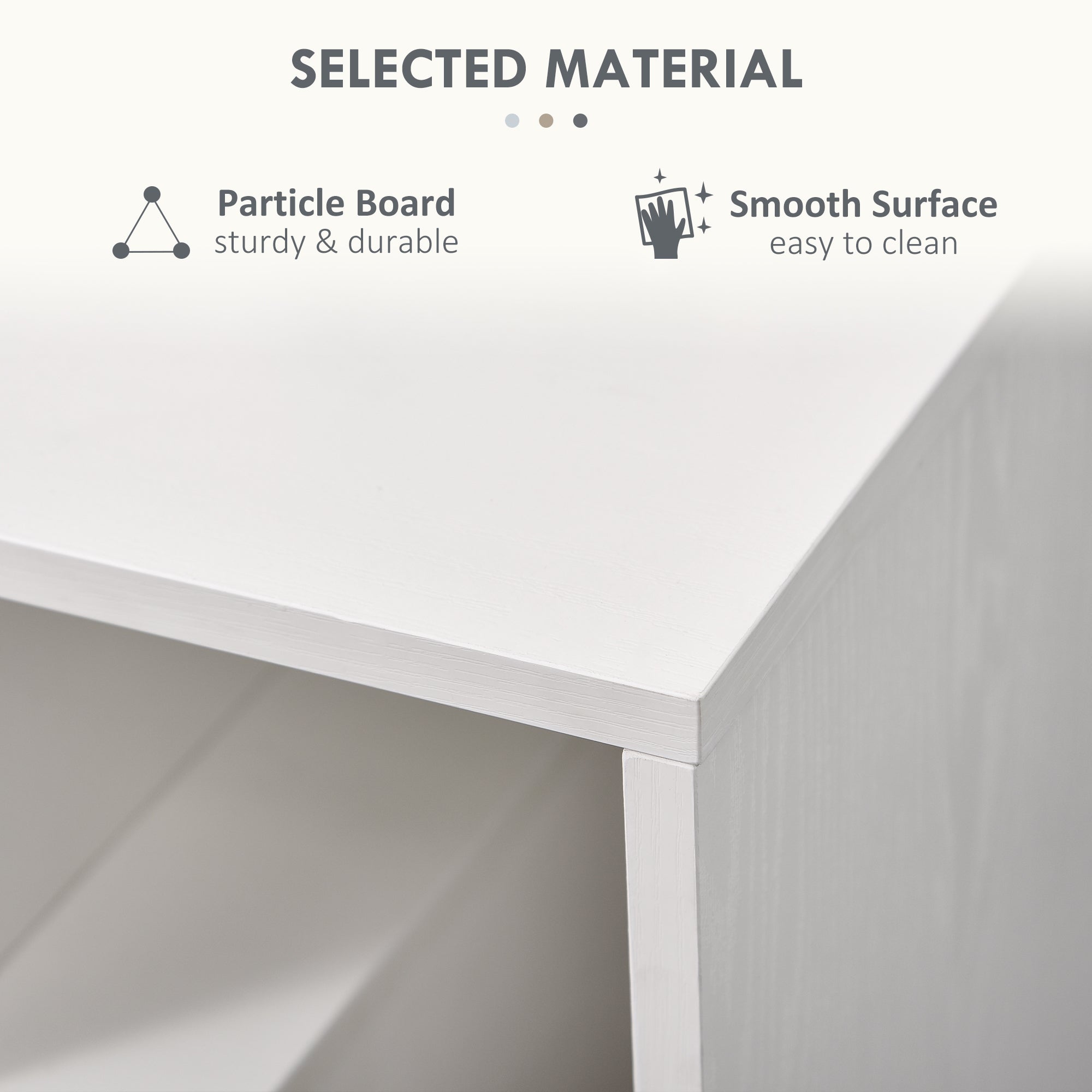 HOMCOM Side Table, 3 Tier End Table with Open Storage Shelves, Living Room Coffee Table Organiser Unit, White