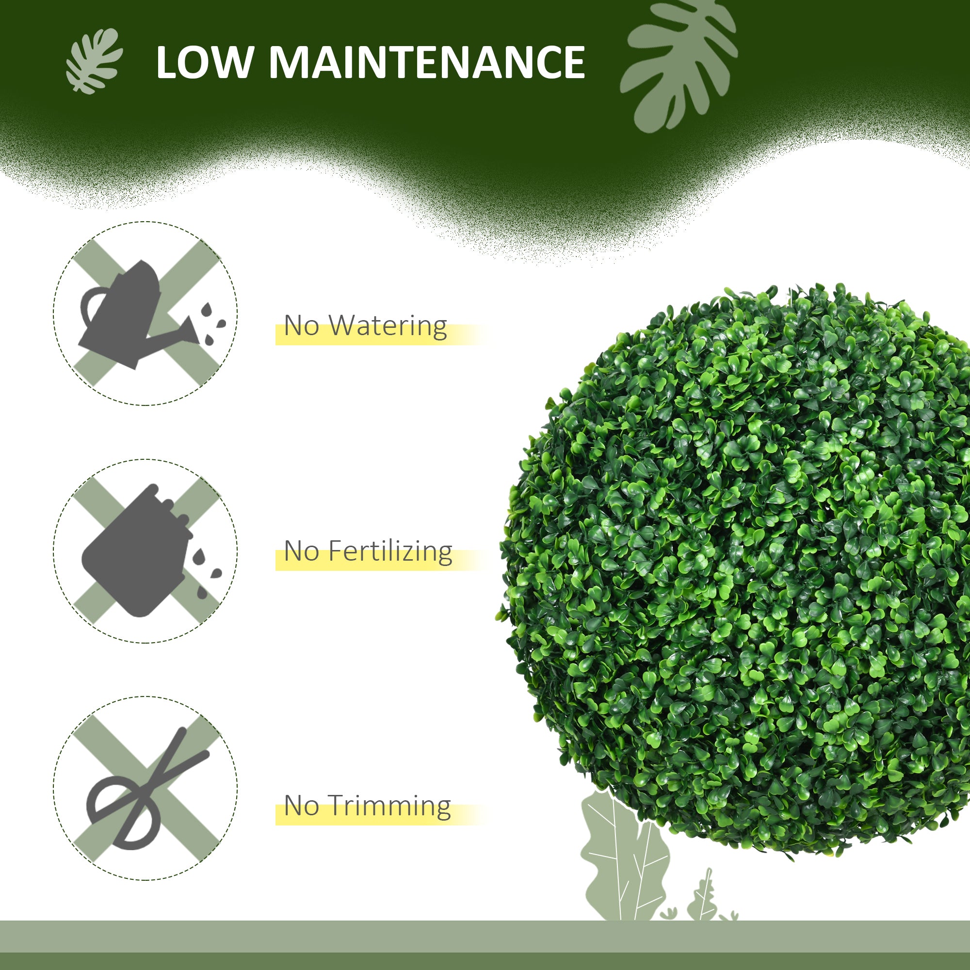 Artificial Boxwood Topiary Ball Set of 2 15.7 Inch Faux Plant, UV-Protected Anti-Fading Fake Plants for Home Indoor Outdoor Porch, Green