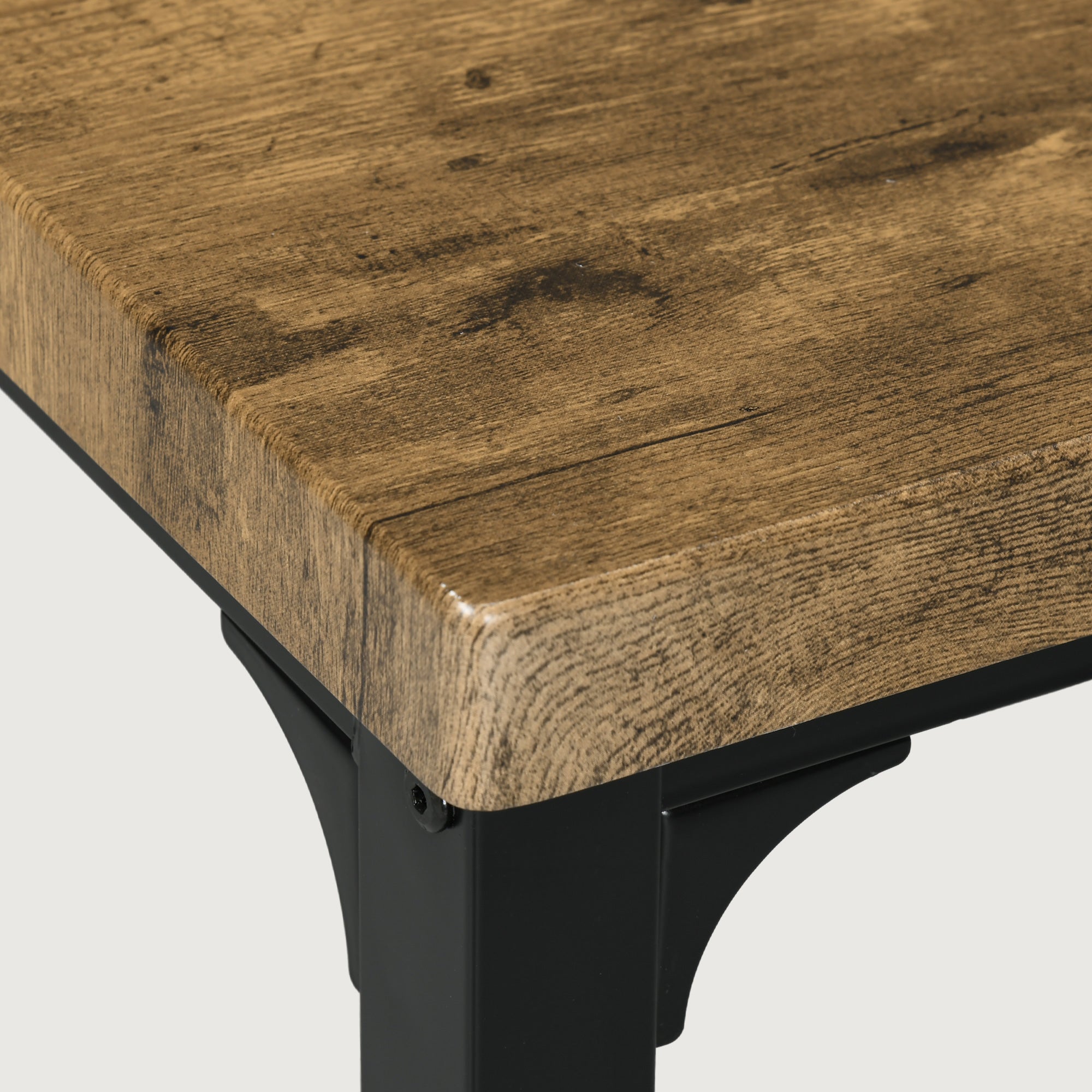 3 Piece Dining Room Set for 2, Dining Table Set for Breakfast Nook, Space Saving, Rustic Brown