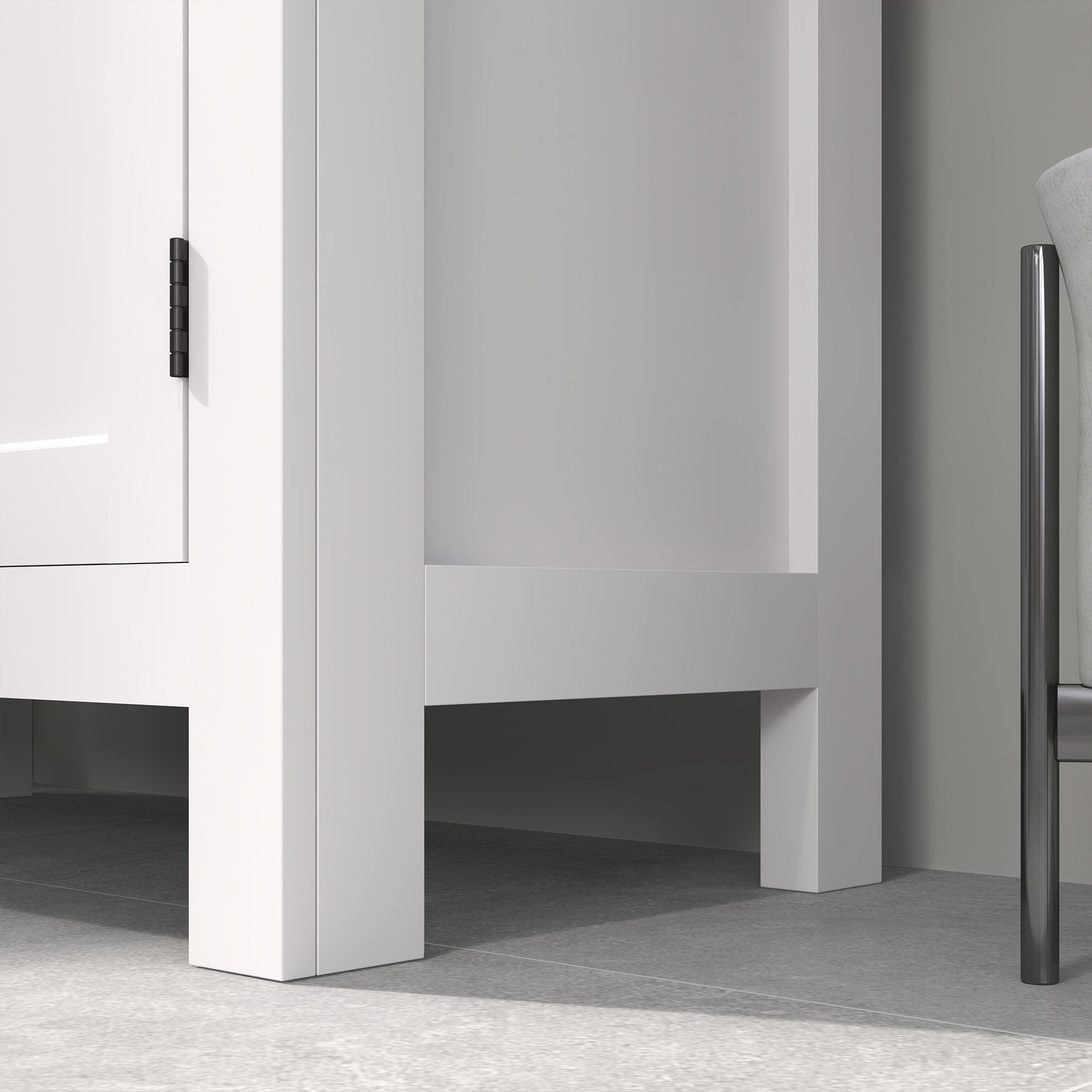 HOMCOM Modern Bathroom Storage Cabinet, Freestanding Bathroom Cabinet with Open Shelves, a Cupboard with Doors and Adjustable Shelves, White