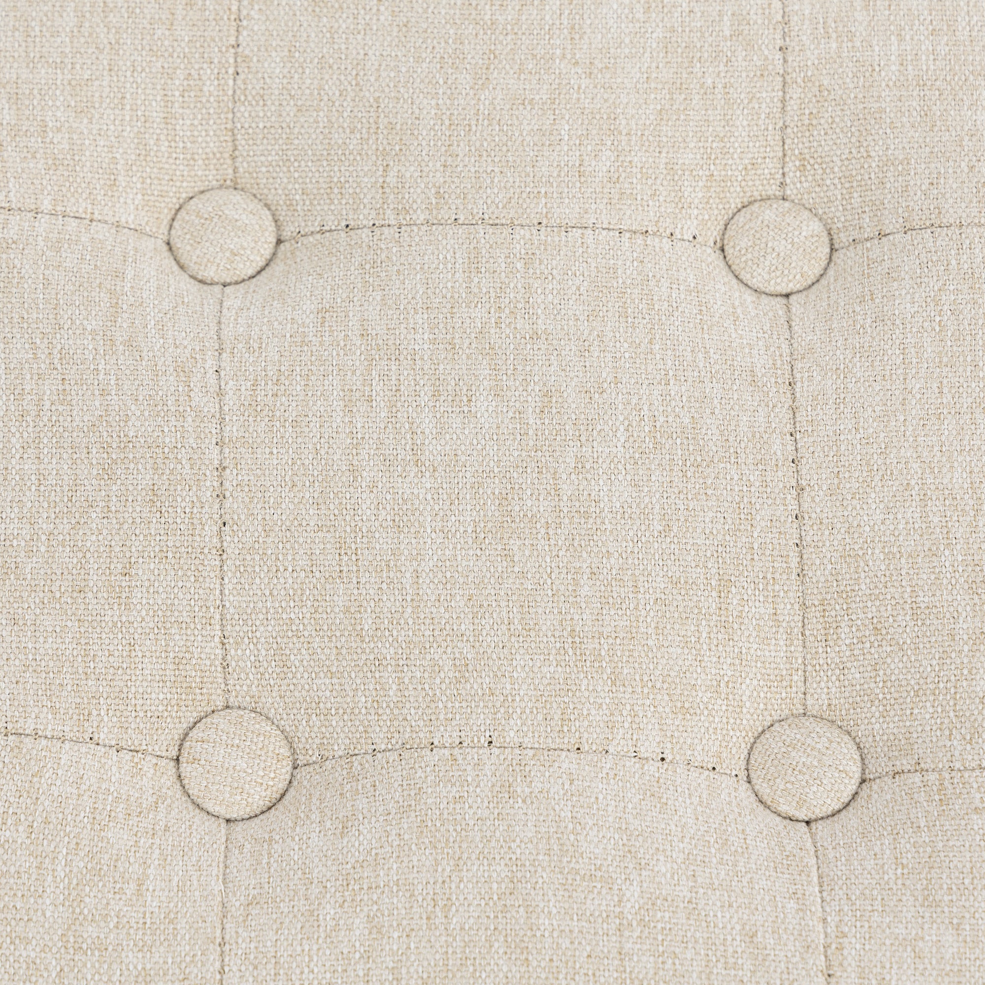 Square Footstool, Small Ottoman with Side Pocket, Linen-look Fabric Footrest Foot Stool with Rubber Wood Legs and Padded Seat for Living Room, Bedroom, Entryway, 35 x 35 x 35cm, Beige