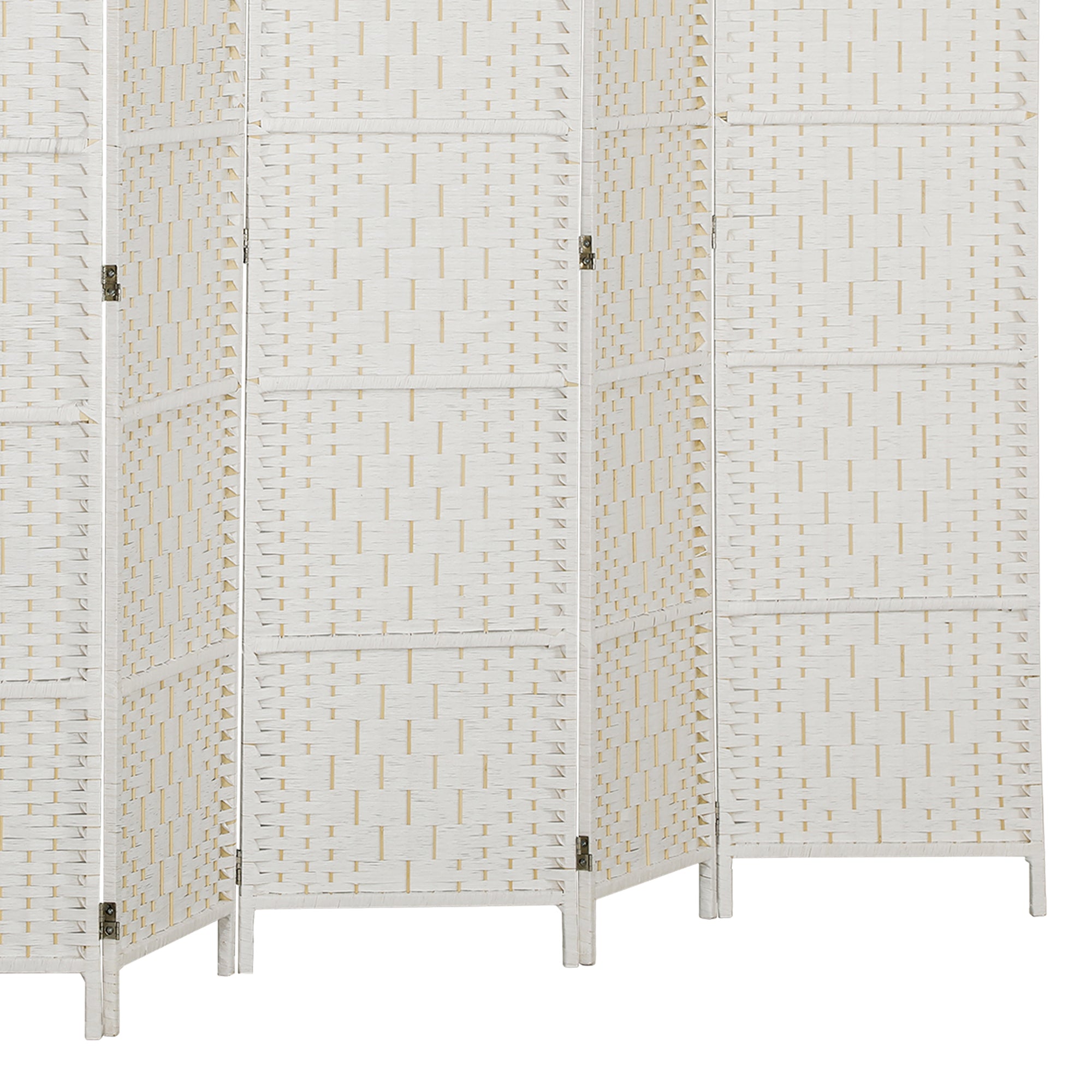 6 Panels Room Divider, 6 Ft Tall Indoor Portable Folding Privacy Screens, Hand-Woven Double Hinged Freestanding Partition Wall Divider for Home Office, Natural