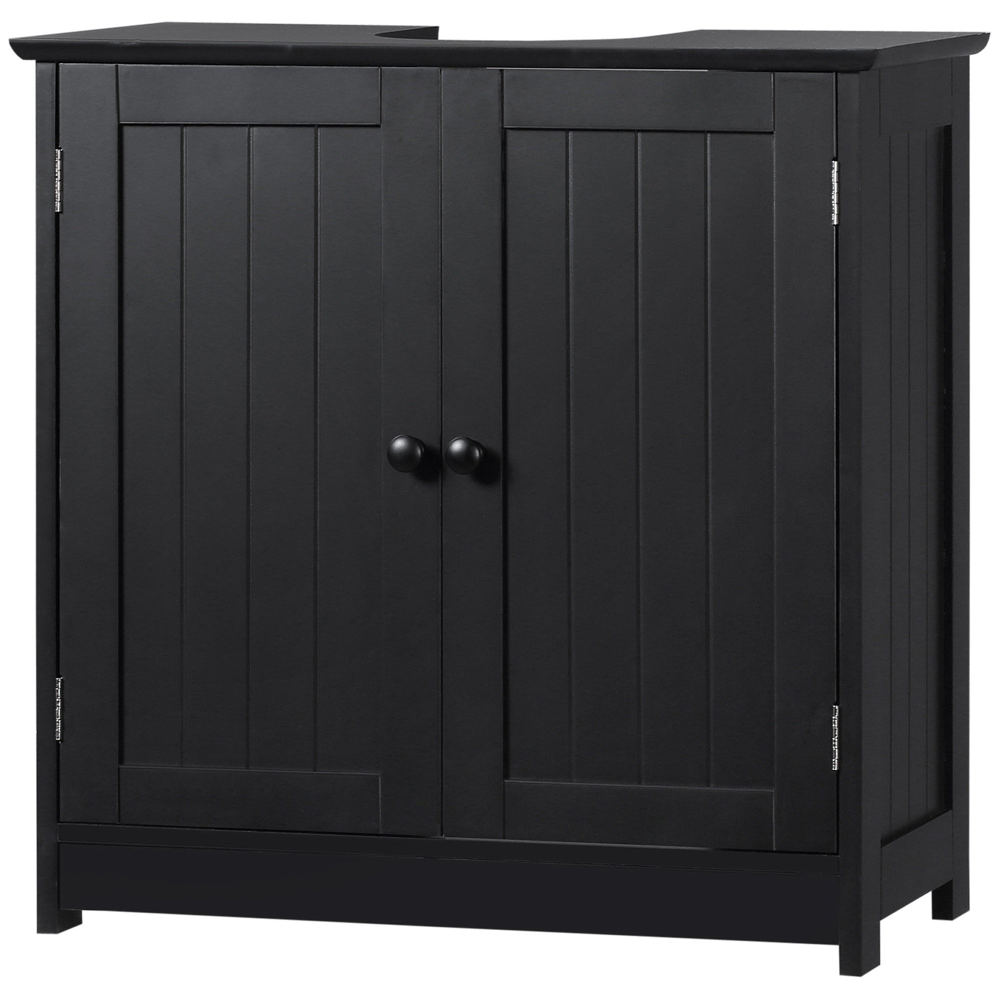 Under Sink Bathroom Cabinet with 2 Doors and Shelf Pedestal Sink Vanity Cabinet Black