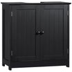 Under Sink Bathroom Cabinet with 2 Doors and Shelf Pedestal Sink Vanity Cabinet Black - HOMCOM
