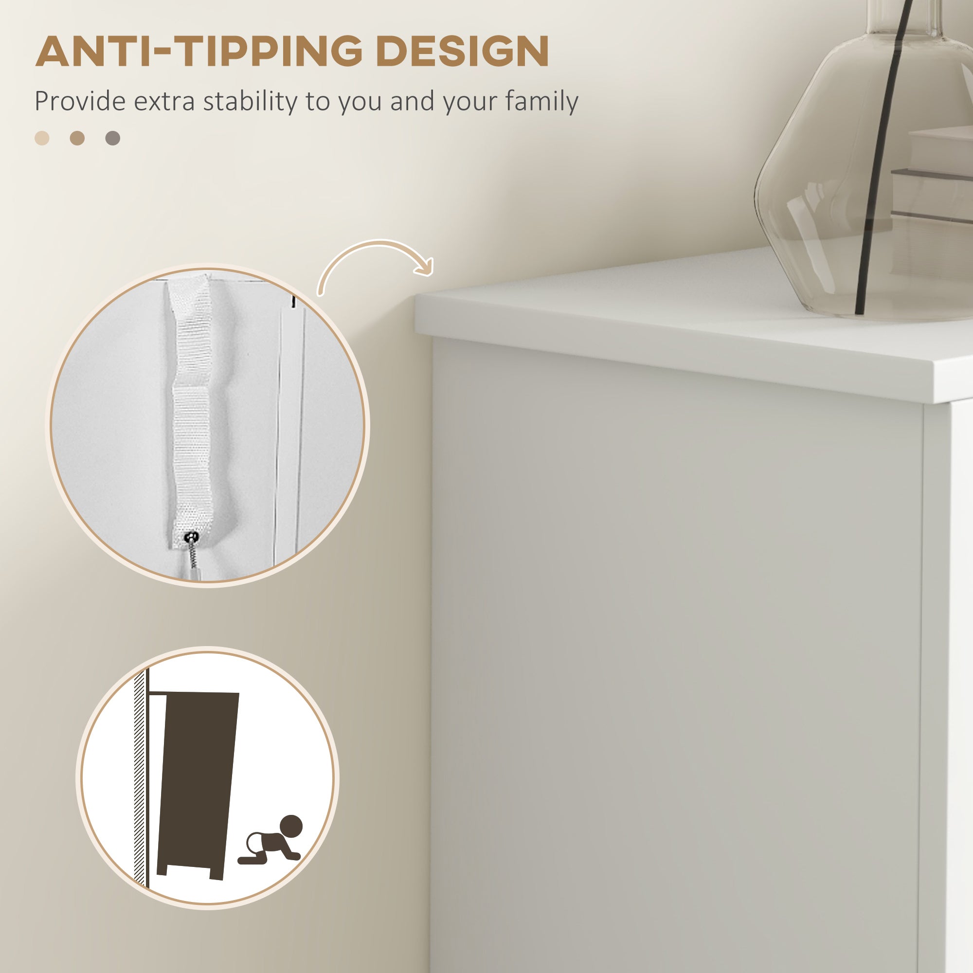 Freestanding Shoe Storage Cabinet Organizer for Entryway Hallway, Holds 10 Pairs, White
