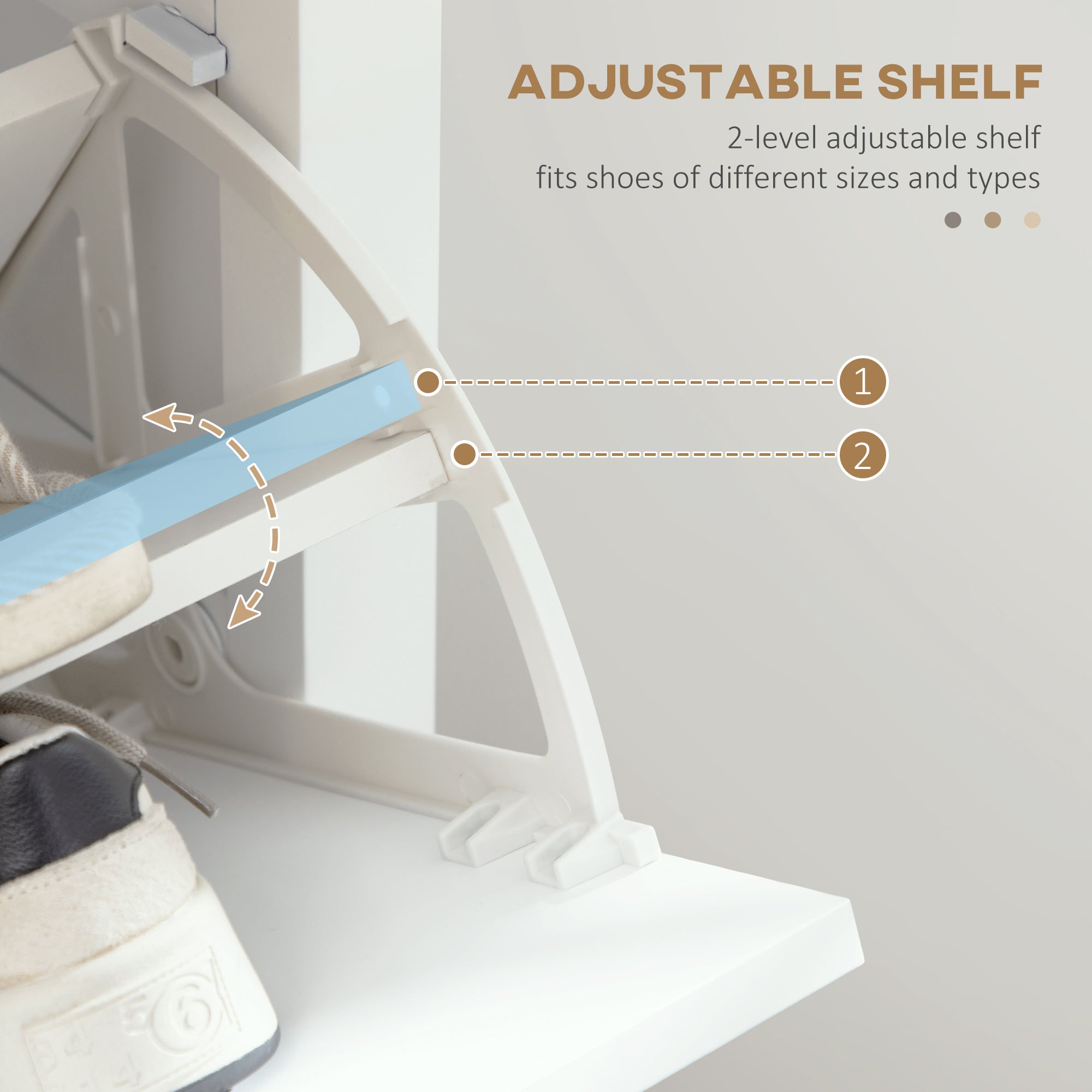 HOMCOM Shoe Cabinet, Freestanding Shoe Storage Cabinet Organizer with 2 Flip Drawers, Adjustable Shelves and Open Compartment for 10 Pairs of Shoes, for Entryway, Hallway, White