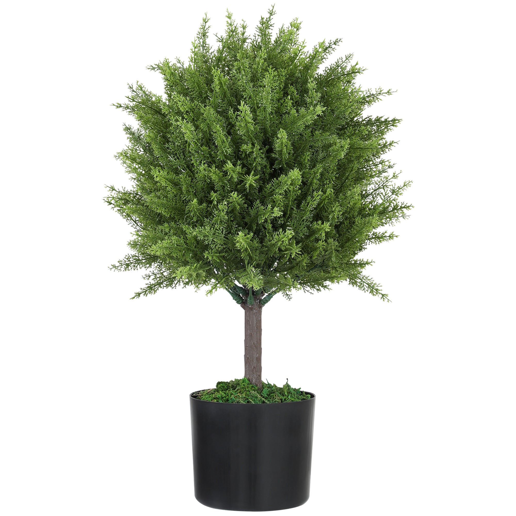 Decorative Artificial Plant, Cedar Topiary Tree in Pot, Fake Plants for Home Indoor outdoor Decor, 21.7 inch, Green