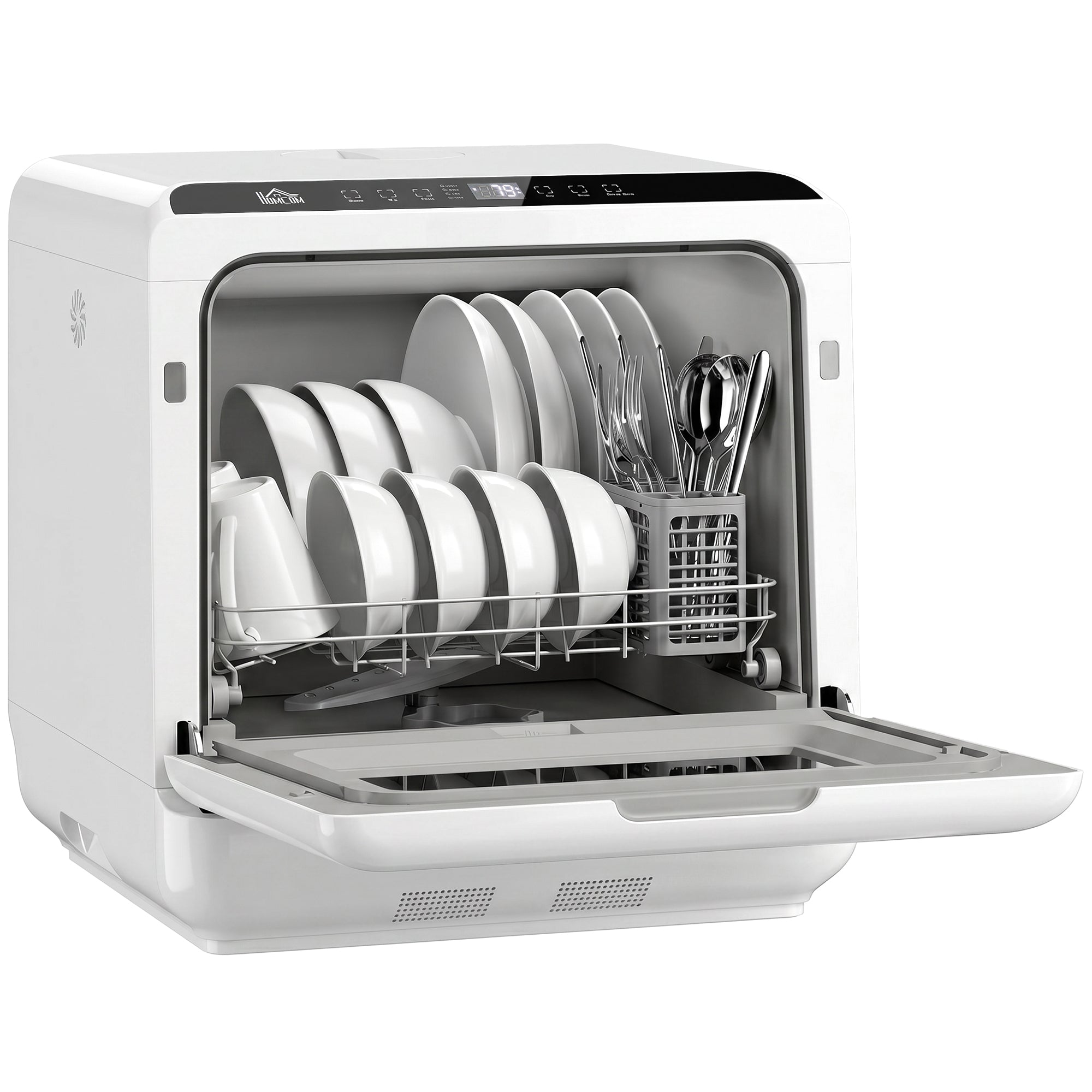 Countertop Dishwasher, Portable Mini Dishwasher with 1.6 Gal Built-in Water Tank, 5 Washing Programs, Air-Dry Function, 158°F High-Temp, No Hookup Needed, 4 Place Settings for Apartments & RVs