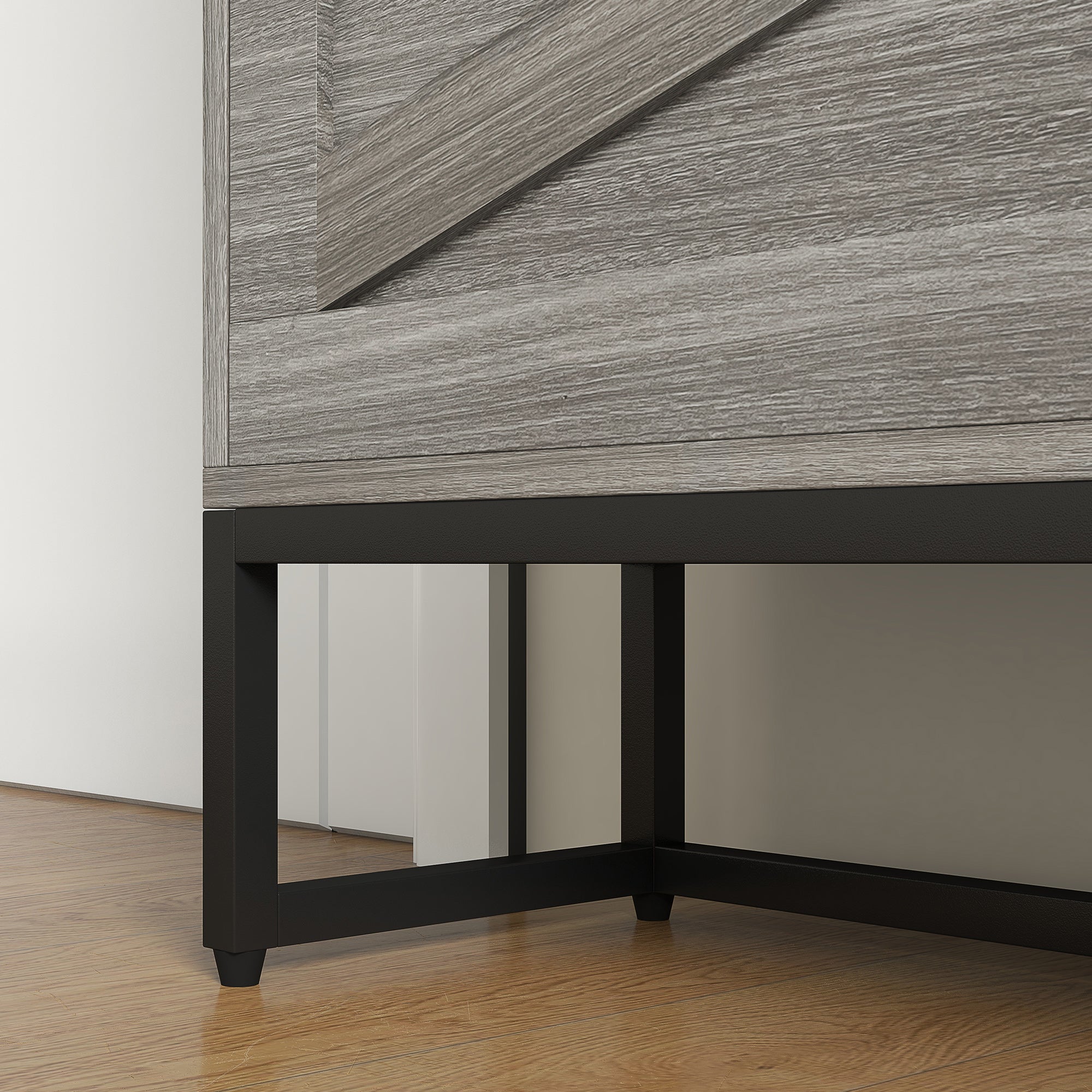 Slim Shoe Storage Cabinet w/ 2 Drawers & Adjustable Shelves for 12 Pairs, Distressed Gray - HOMCOM