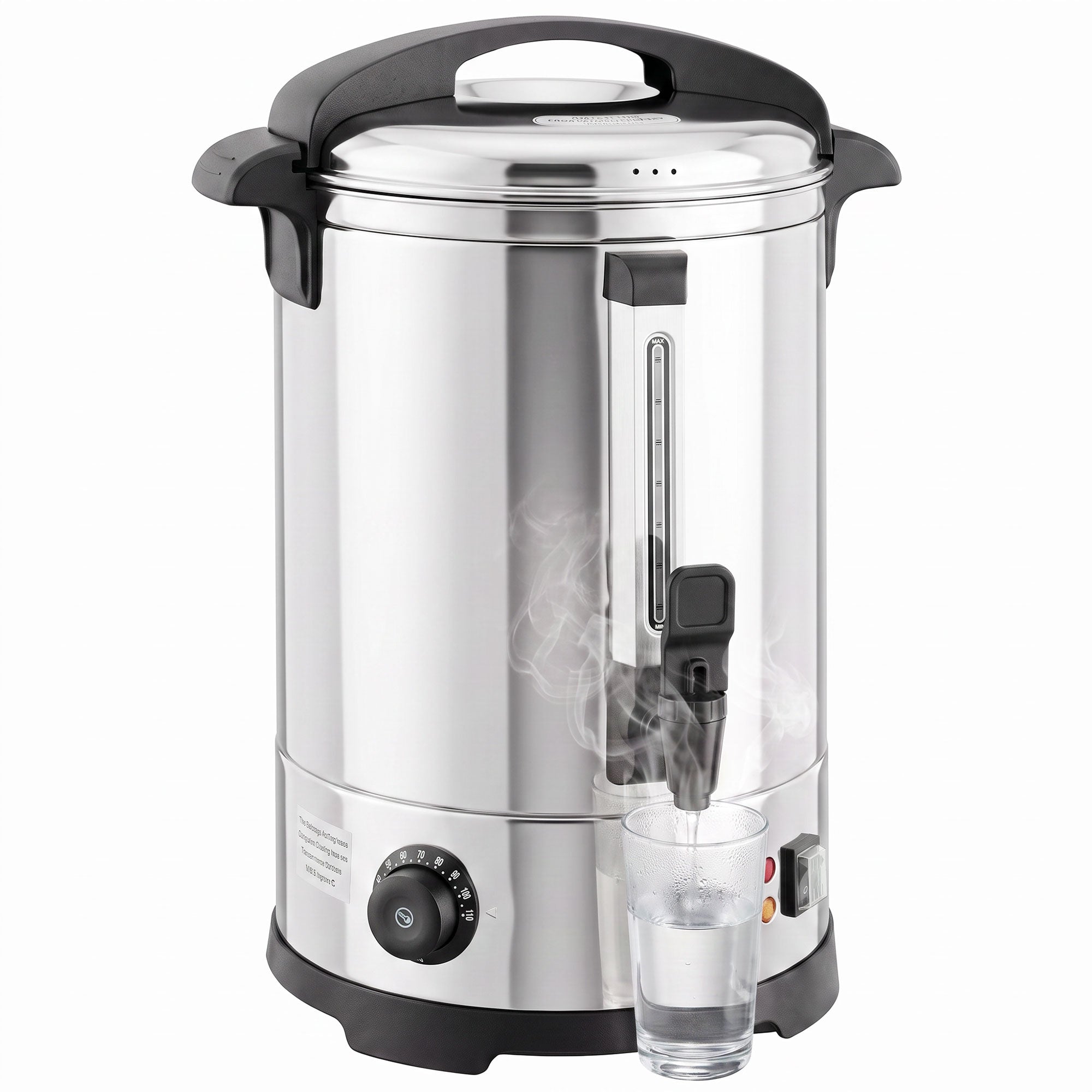 6.5L Catering Urn, 1500W Hot Water Boiler Dispenser with Thermostat, Stainless Steel Tea Urn Kettle with Keep Warm Function, Adjustable Temperature and Easy Pour Tap for Home Office Parties