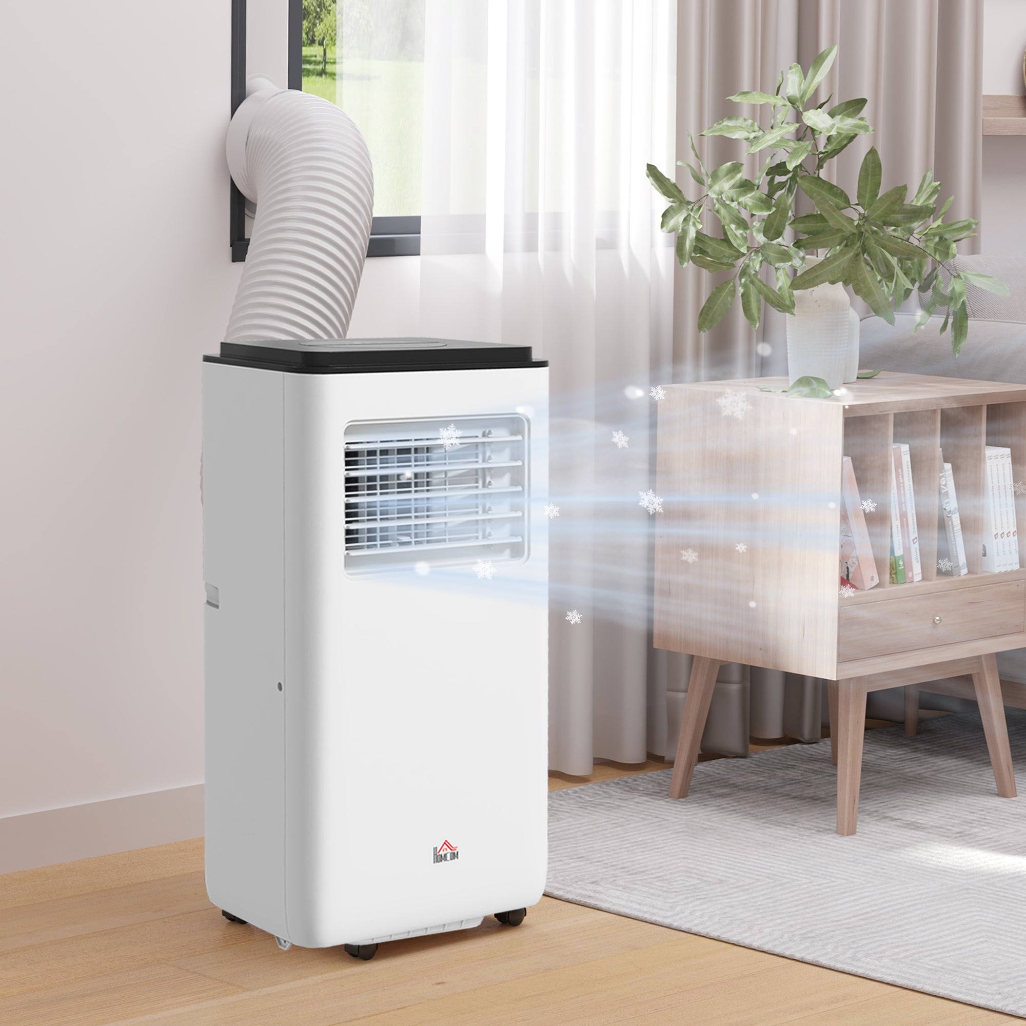 8,000 BTU Portable Air Conditioner, 345 Sq. Ft., Dehumidifier, Auto Sleep, 24H Timer, White
