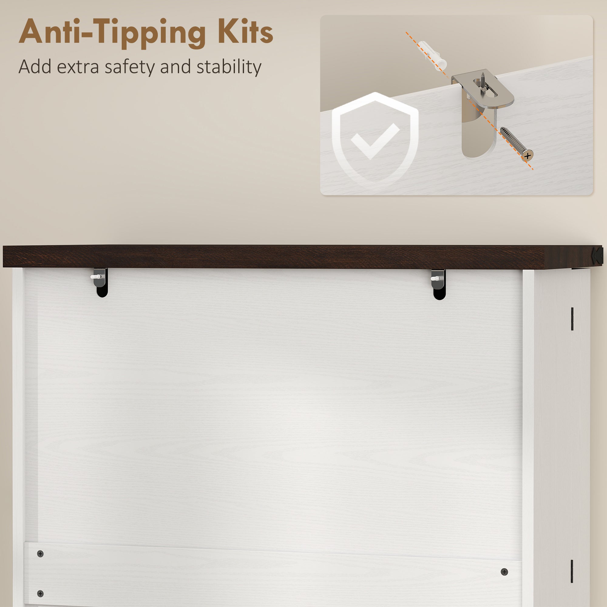 72" Tall Kitchen Pantry Cabinet, Farmhouse Storage Cabinet with 8 Door Racks and Drawer, Freestanding Food Pantry with Adjustable Shelves and Barn Doors, White