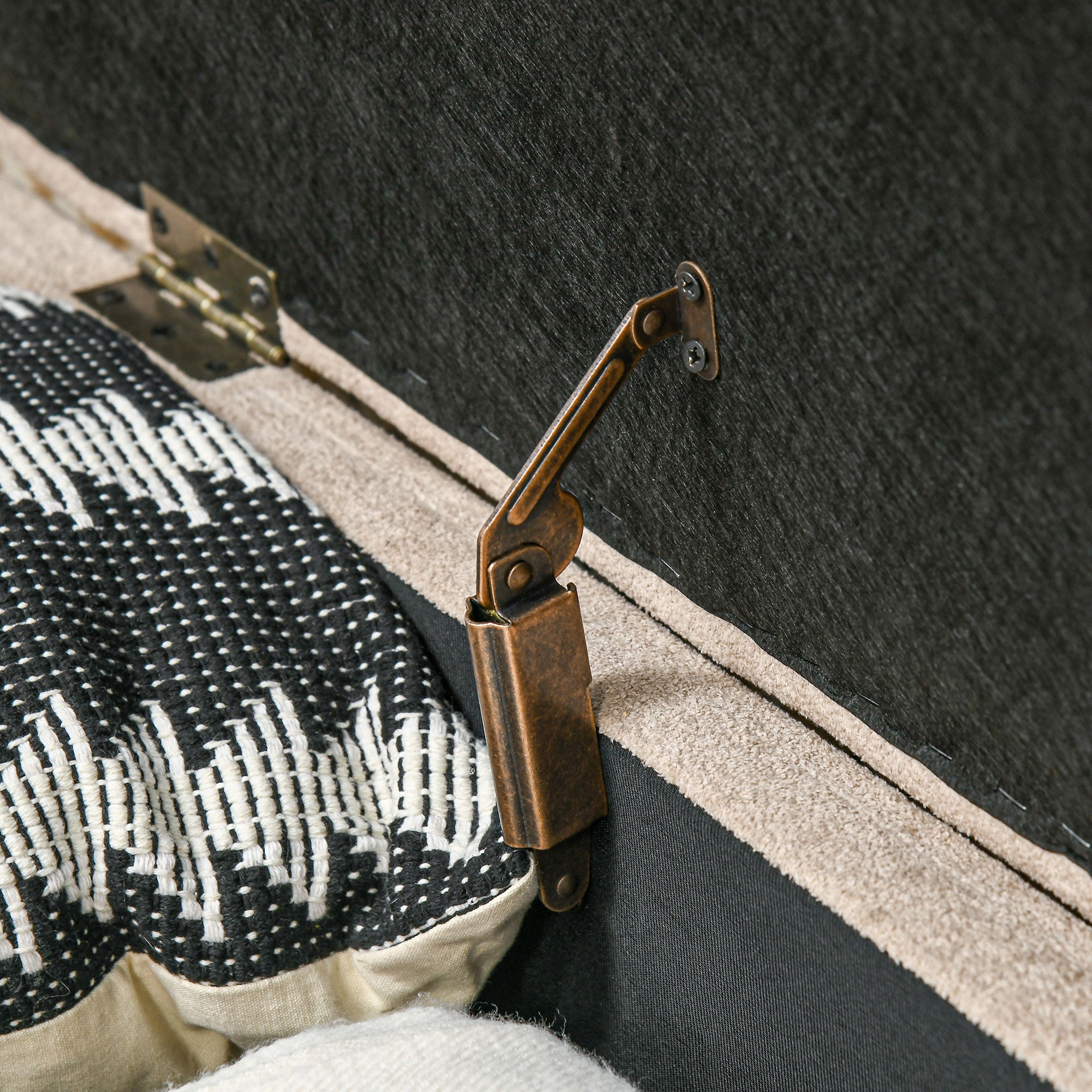 43.3" Upholstered End of Bed Bench with Wood Legs, Storage Ottoman for Entryway, Beige