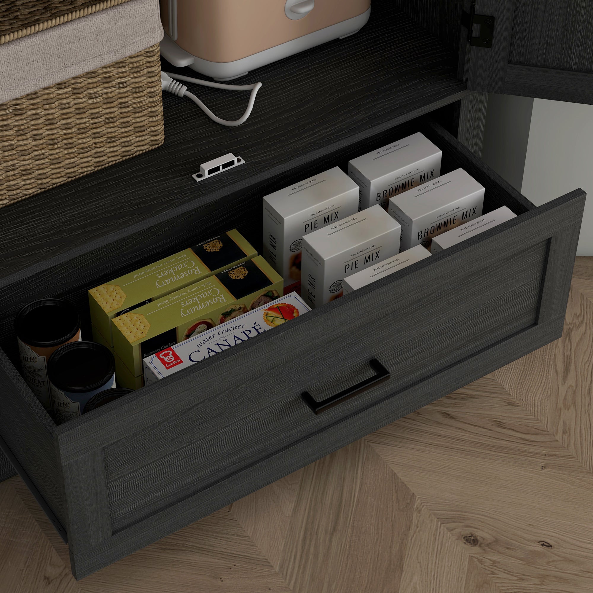 69" Tall Kitchen Storage Cabinet with Adjustable Shelves, Black - HOMCOM