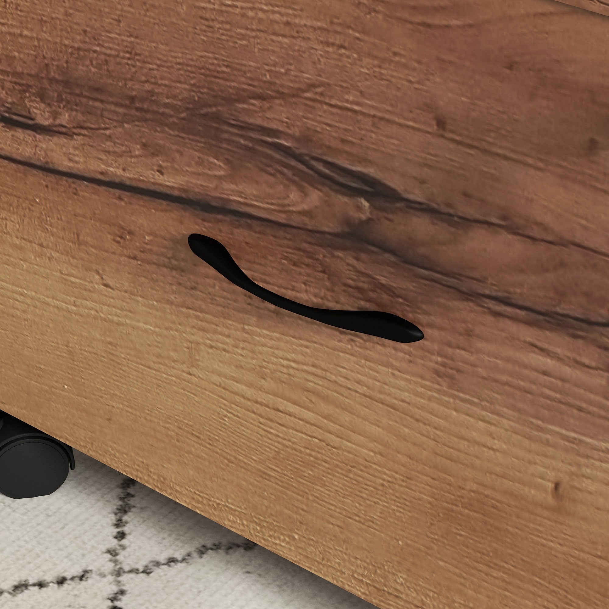 Vinsetto Vertical Filing Cabinet, 26.2" Tall File Cabinet with 2 Drawers, Open Shelf, Hanging Bars for Letter and A4 Size, Industrial Printer Stand for Home Office, Rustic Brown