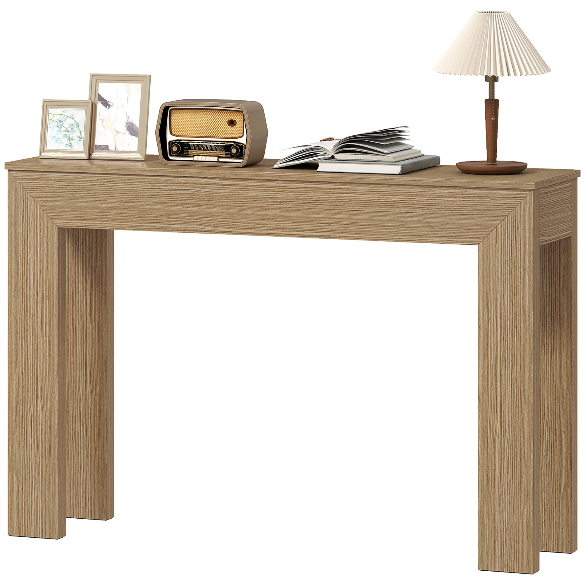 Modern Console Table, 47" Narrow Entryway Table for Living Room, Hallway, Natural Wood