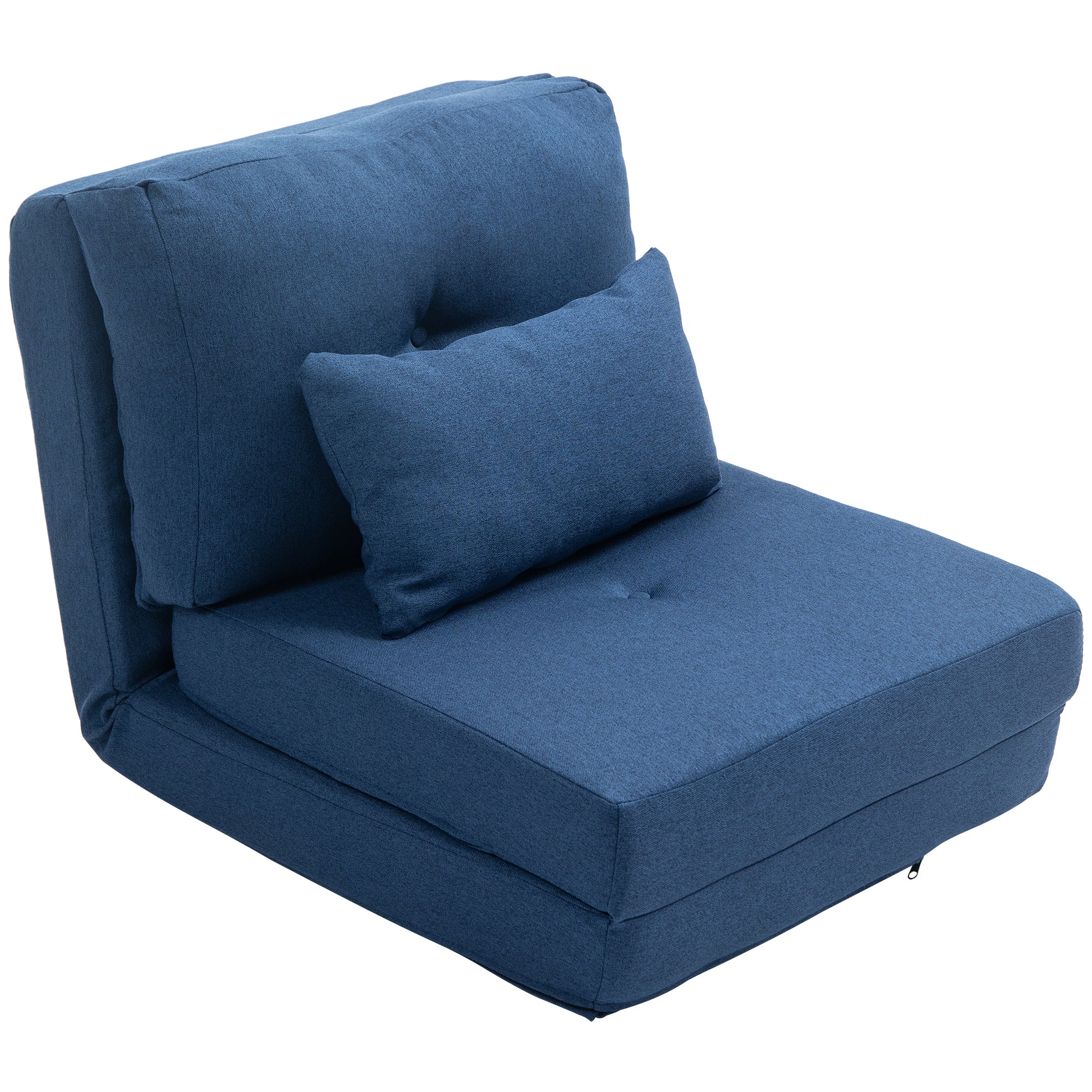Convertible Chair, Floor Lazy Sofa with Adjustable Backrest, Dark Blue