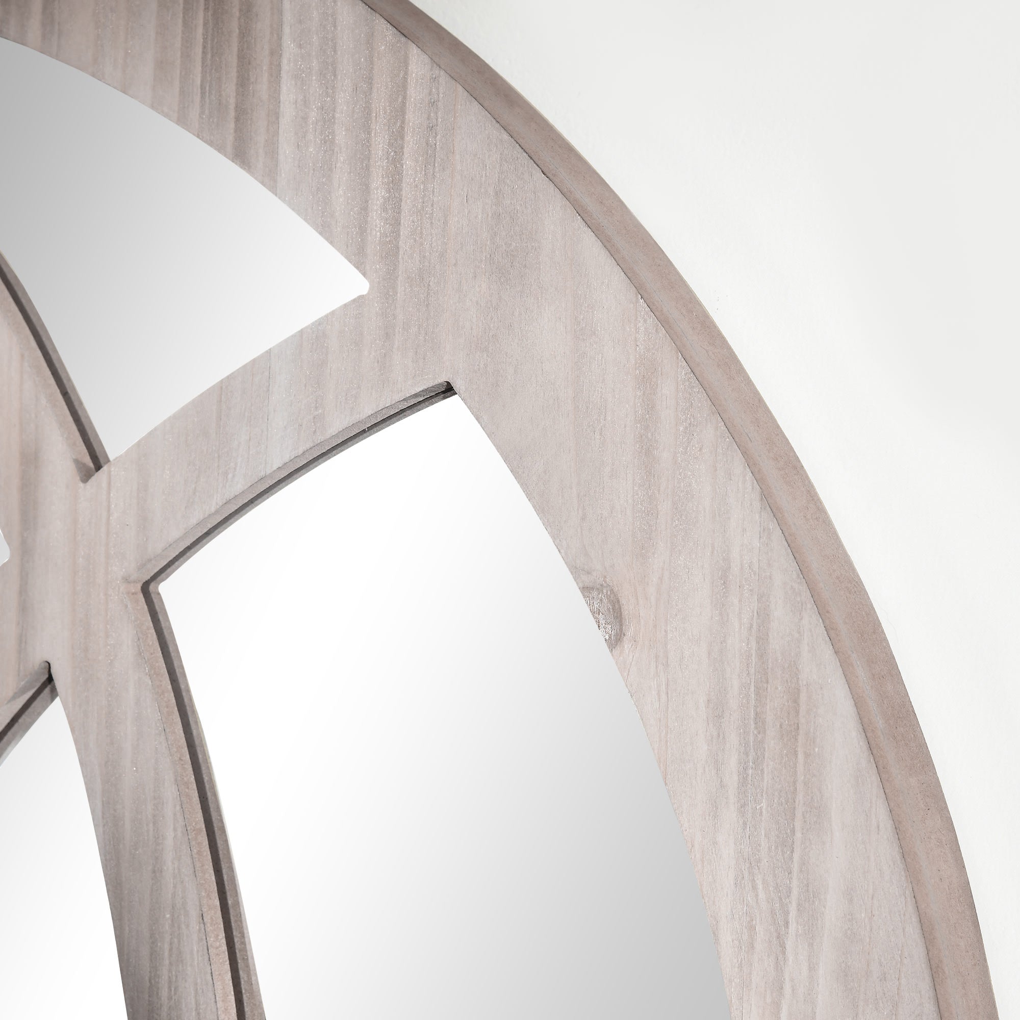 41" x 31.5" Large Rustic Arch Window Mirror for Living Room, Bedroom, Entryway, Natural