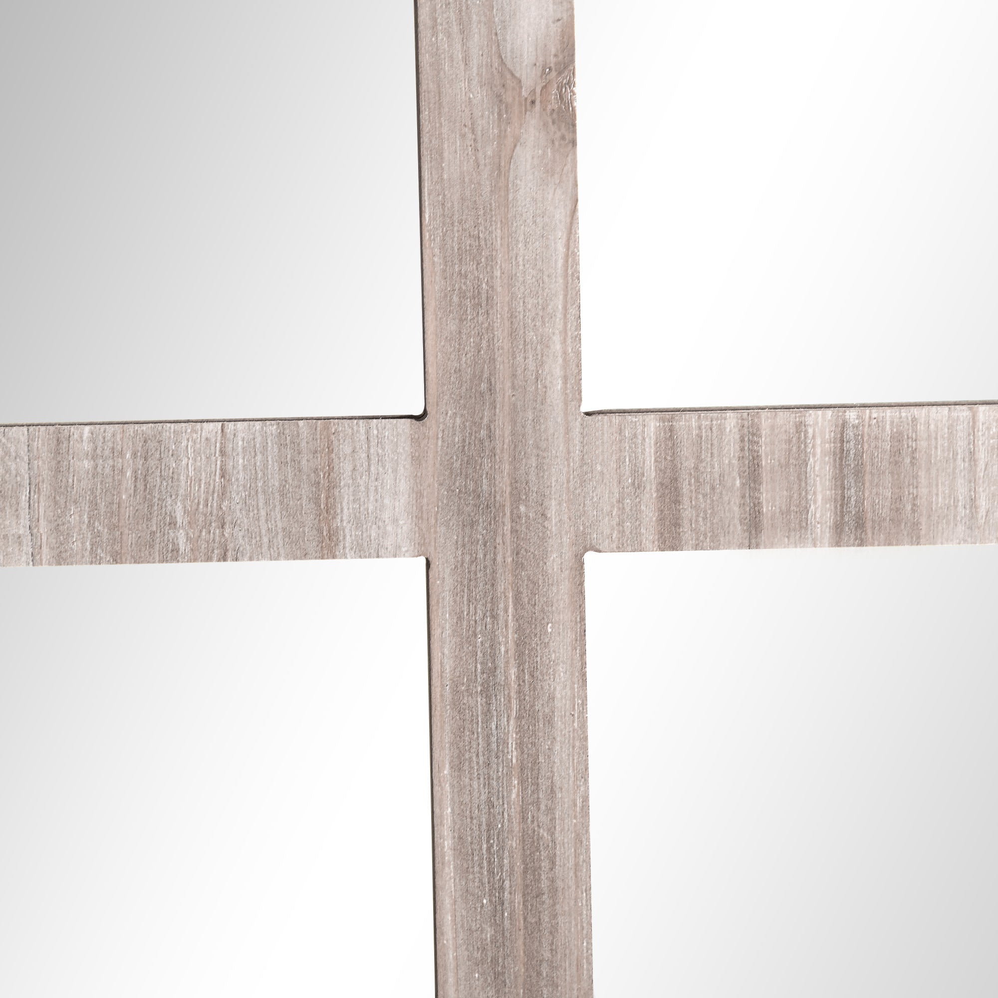 41" x 31.5" Large Rustic Arch Window Mirror for Living Room, Bedroom, Entryway, Natural