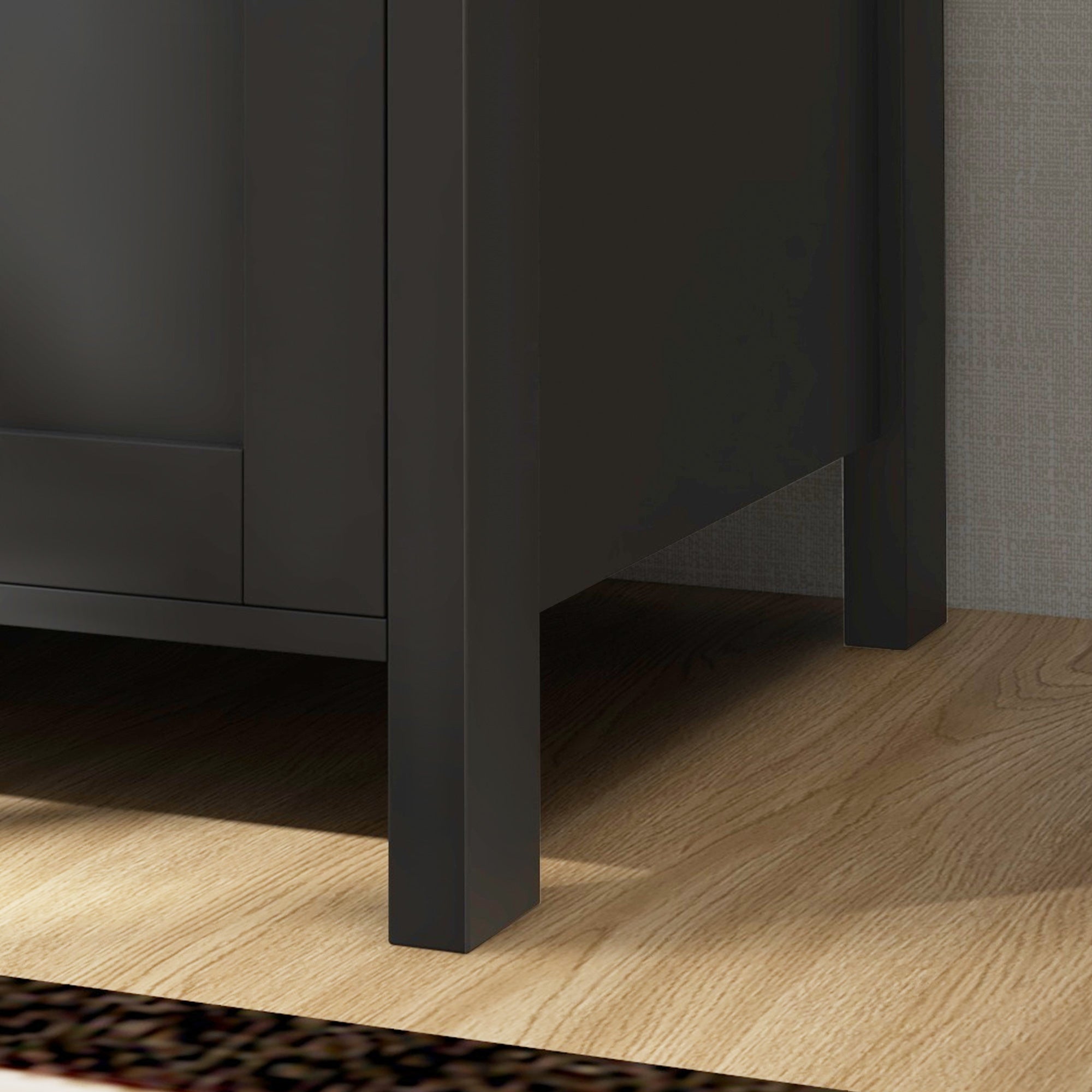 2 Drawer File Cabinet with Lock and Adjustable Hanging Bar Black