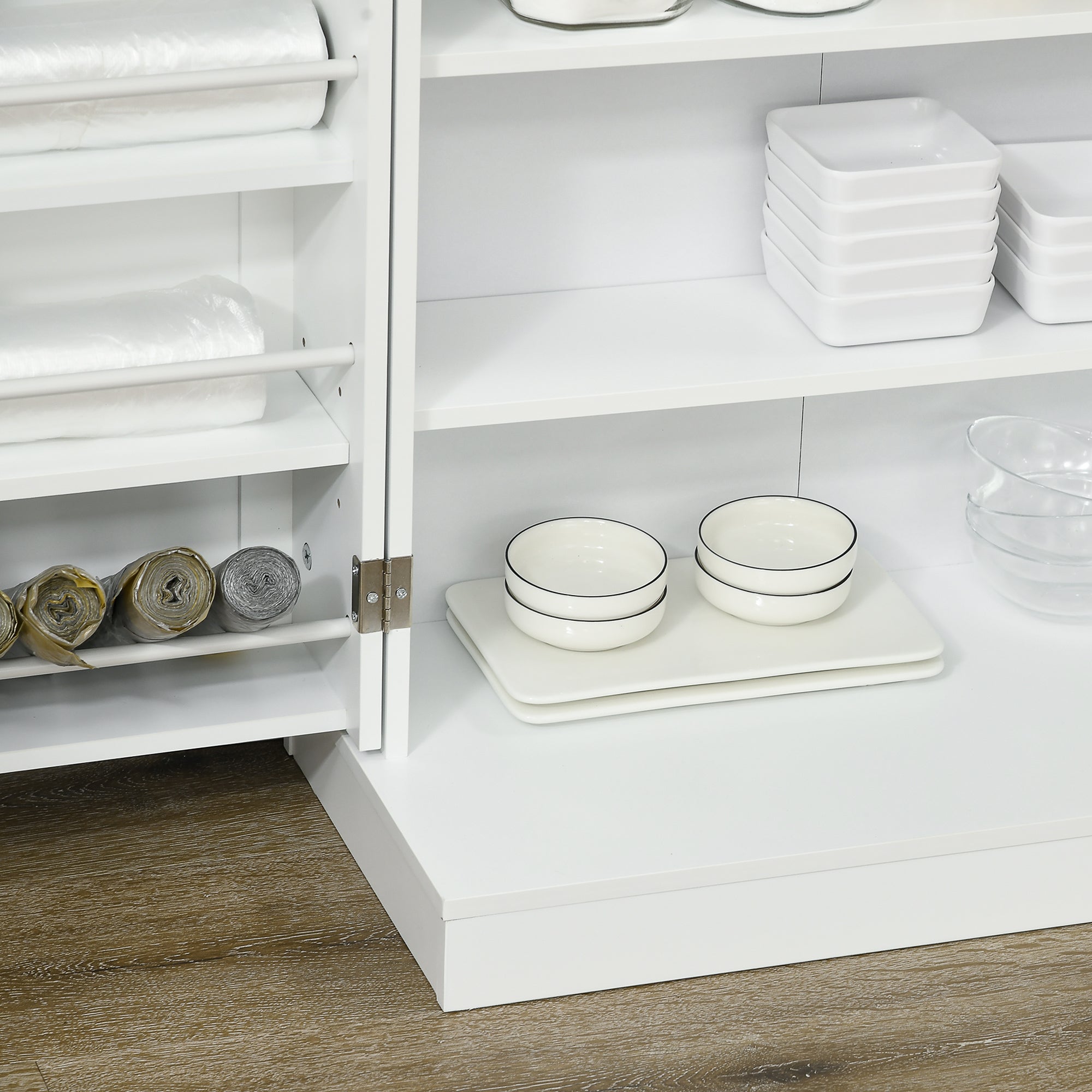 41" Modern Kitchen Pantry Freestanding Storage Cabinet White