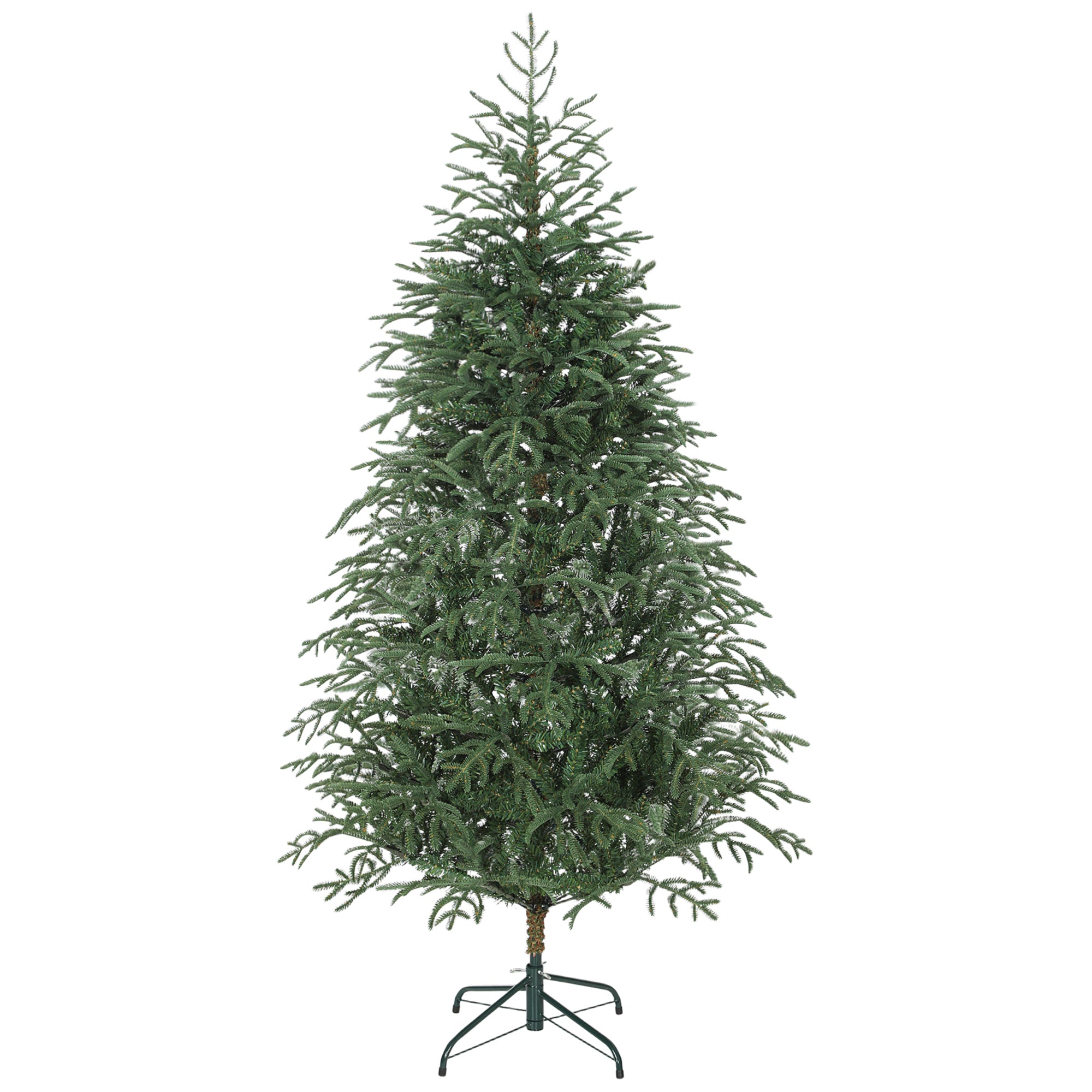 6 ft Artificial Christmas Tree with 1814 Realistic Dense Branches, Full Spruce, Hinged Xmas Tree with Metal Stand, Easy Assembly, Green