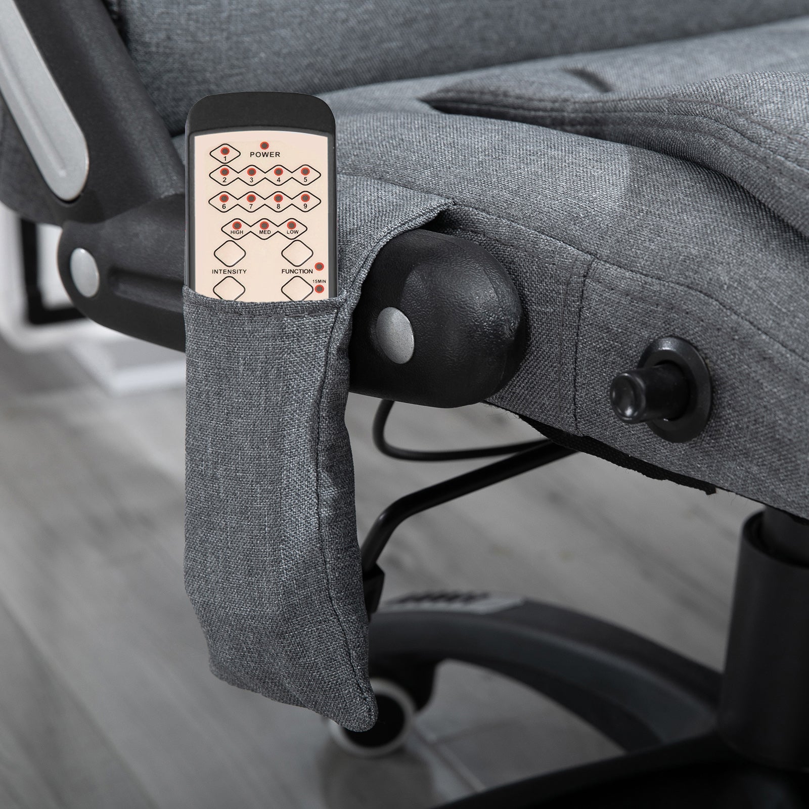 Vinsetto 6 Point Vibrating Massage Home Office Chair High Back Executive Chair with Reclining Back, Swivel Wheels, Grey