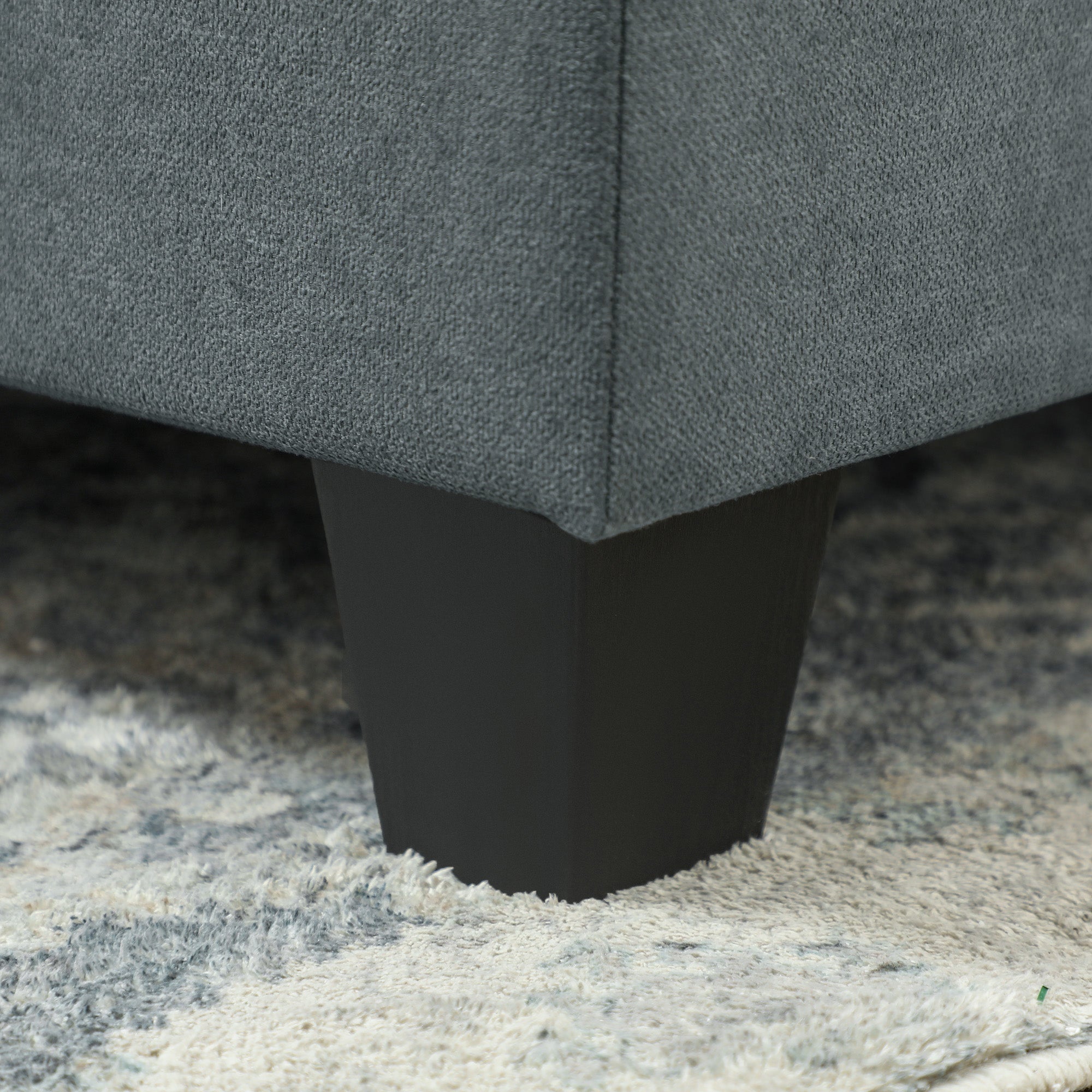 HOMCOM Convertible Modular Sectional Sofa with Storage, Tufted 3 Seater Sofa Set, L Shaped Sofa Couch with Ottoman, Wood Frame for Living Room, Dark Grey