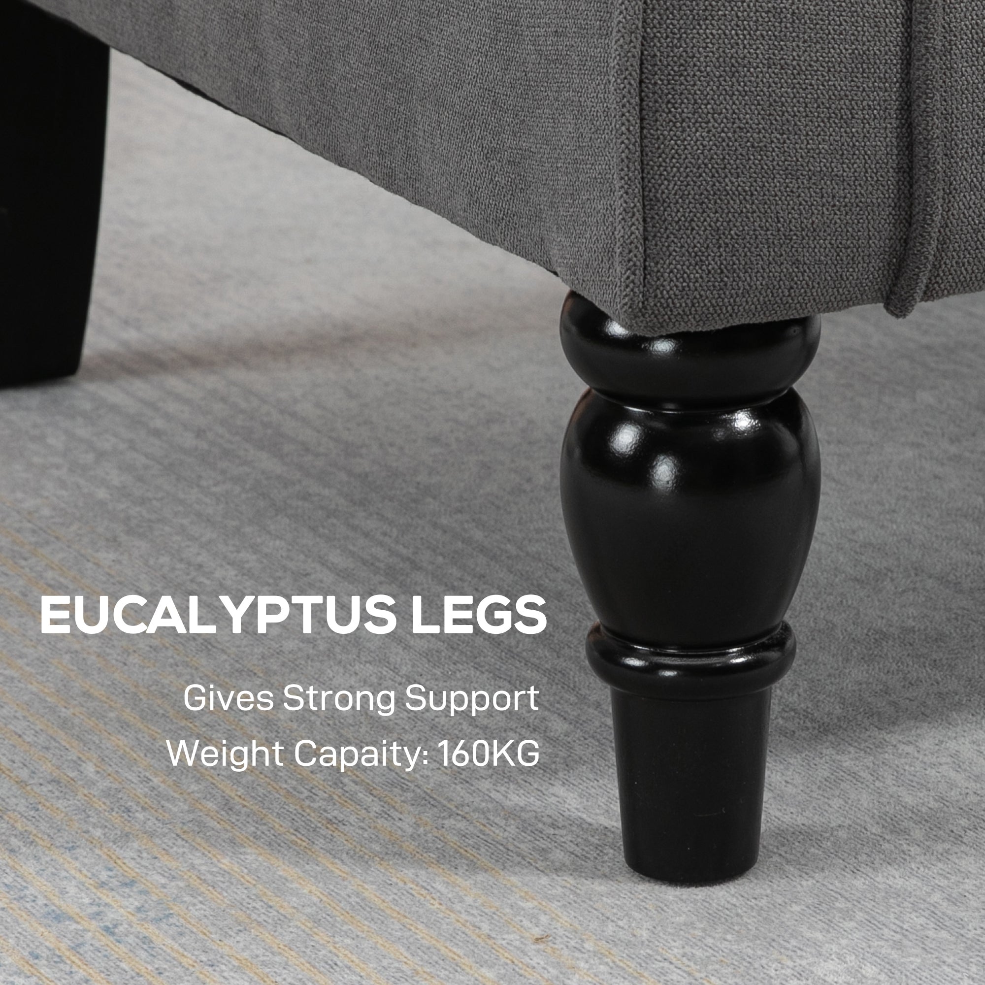 Retro Button Tufted Accent Armchair with Wooden Frame and Legs for Living Room, Bedroom, Dark Grey