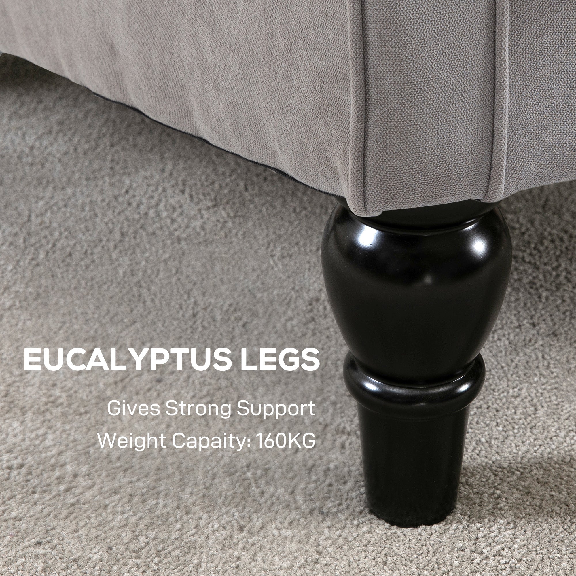 Mid-Century Accent Chair w/ High Wingback, Button-Tufted Fabric & Retro Wood Legs, Gray