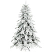 6ft Artificial Christmas Tree, Snow Flocked Christmas Tree with Realistic Dense Branches, Hinged Design, Metal Stand, Wide Shape, Easy Assembly, Xmas Home Decoration, Green White