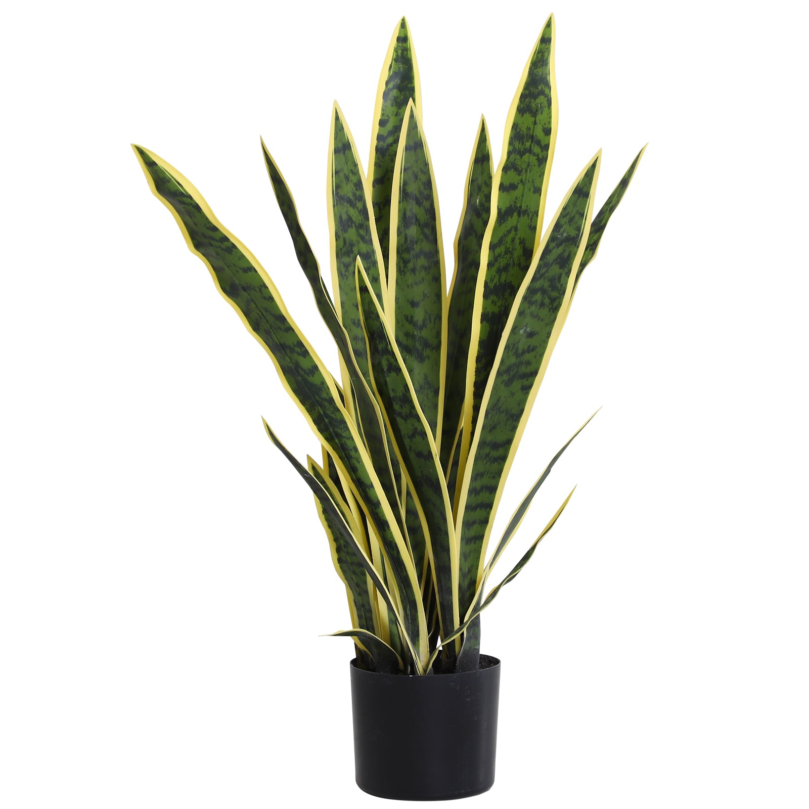 30" Artificial Snake Plant, Artificial Tree with 21 Leaves in Pot, Decorative Fake Plant for Home, Office, and Living Room, Green