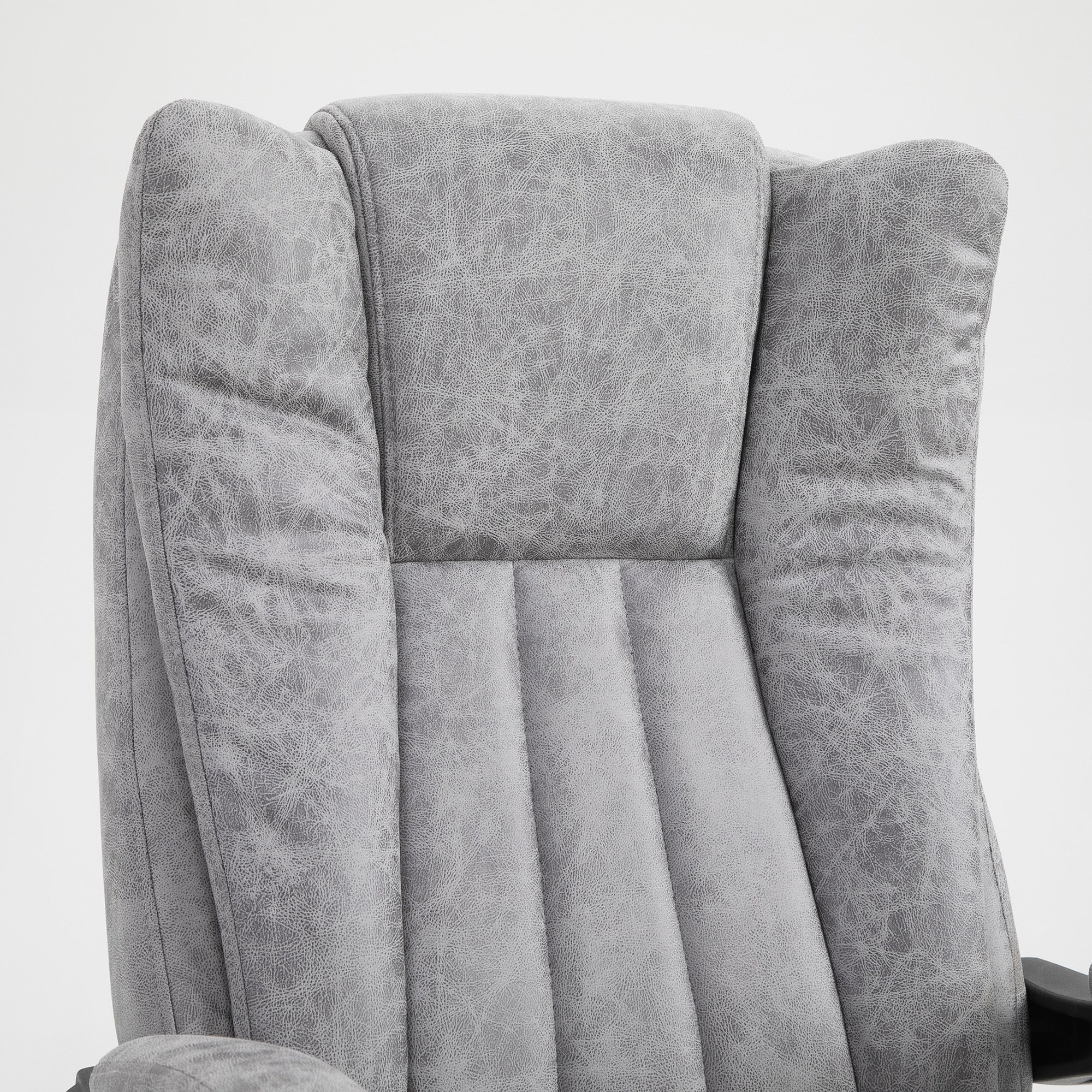 Vinsetto Office Chair with Massage and Heat, Microfibre Reclining Computer Desk Chair with Footrest and Adjustable Height, Swivel Wheels for Home Office, Grey
