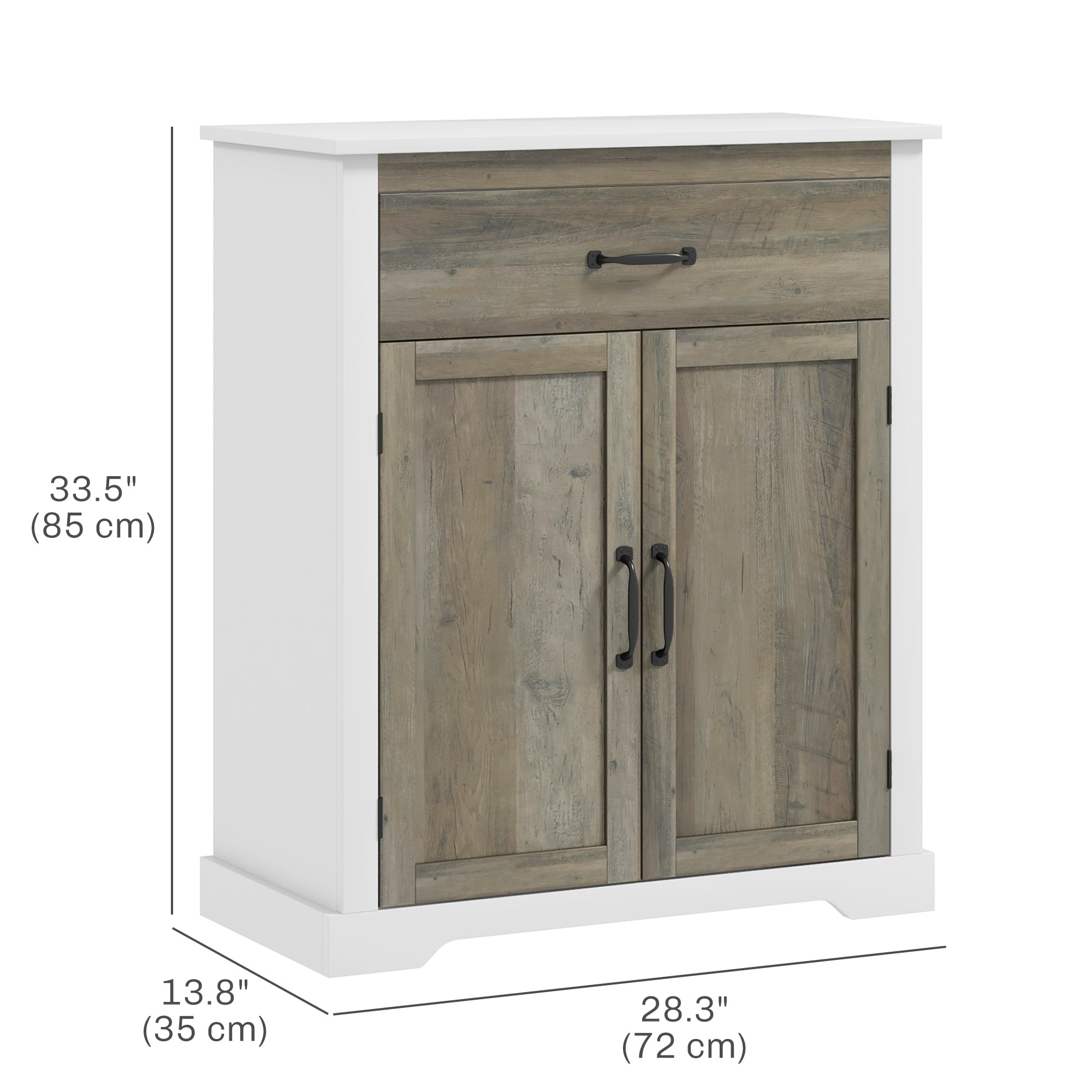 HOMCOM Storage Cabinet, Sideboard Buffet Cabinet with Drawer, Coffee Bar with Double Doors and Adjustable Shelf, White