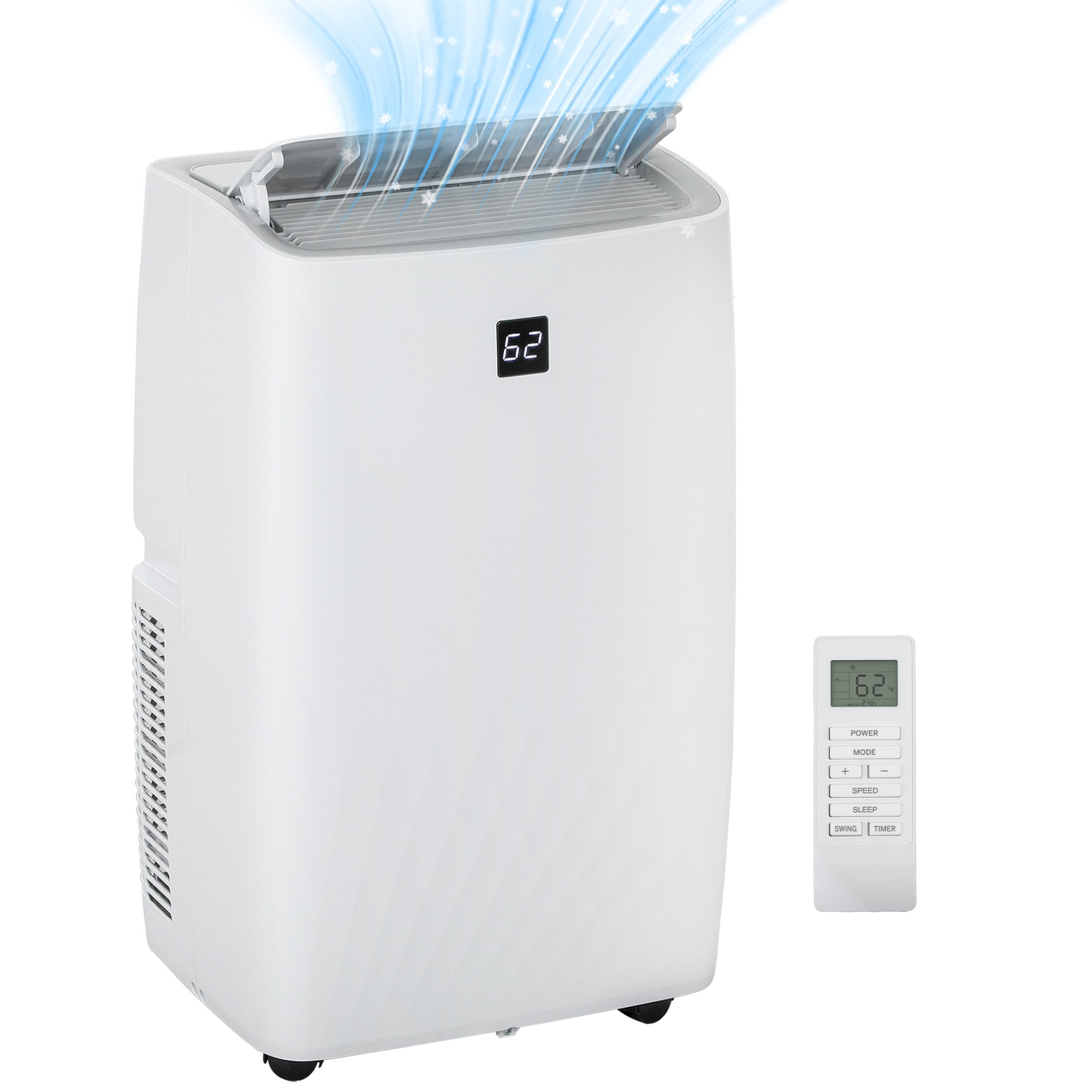 HOMCOM Portable Air Conditioner, 3-in-1 14000 BTU AC Unit with Cool, Dehumidifier, Fan, for Room up to 700 Sq. ft, 24H Timer On Off, 3 Speeds, Auto and Sleep Mode, Remote Control, Window Kit