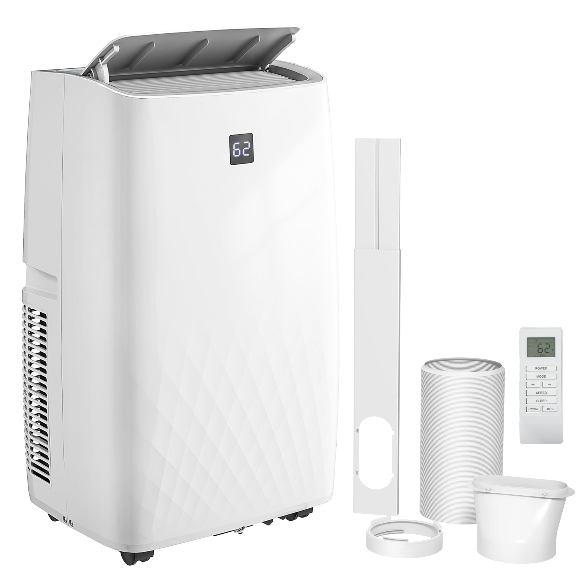 14000 BTU (9200 BTU SACC) Air Conditioner, AC Unit with Dehumidifier, Fan, 24H Timer On Off, 3 Speeds, Auto Sleep Mode, Remote Control, Window Kit, for Room up to 700 Sq. ft