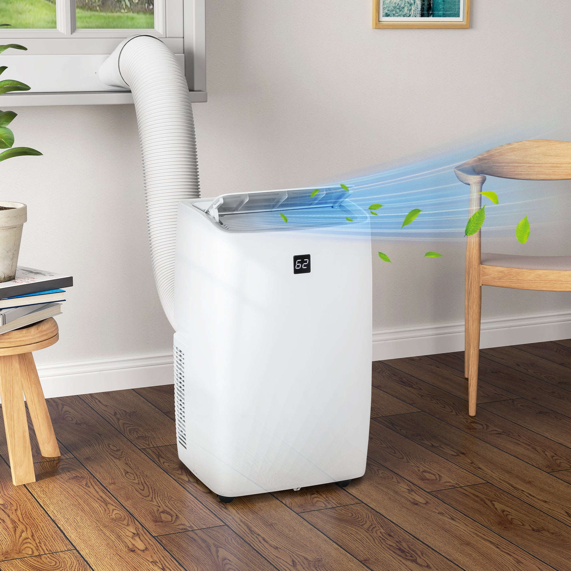 14000 BTU (9200 BTU SACC) Air Conditioner, AC Unit with Dehumidifier, Fan, 24H Timer On Off, 3 Speeds, Auto Sleep Mode, Remote Control, Window Kit, for Room up to 700 Sq. ft