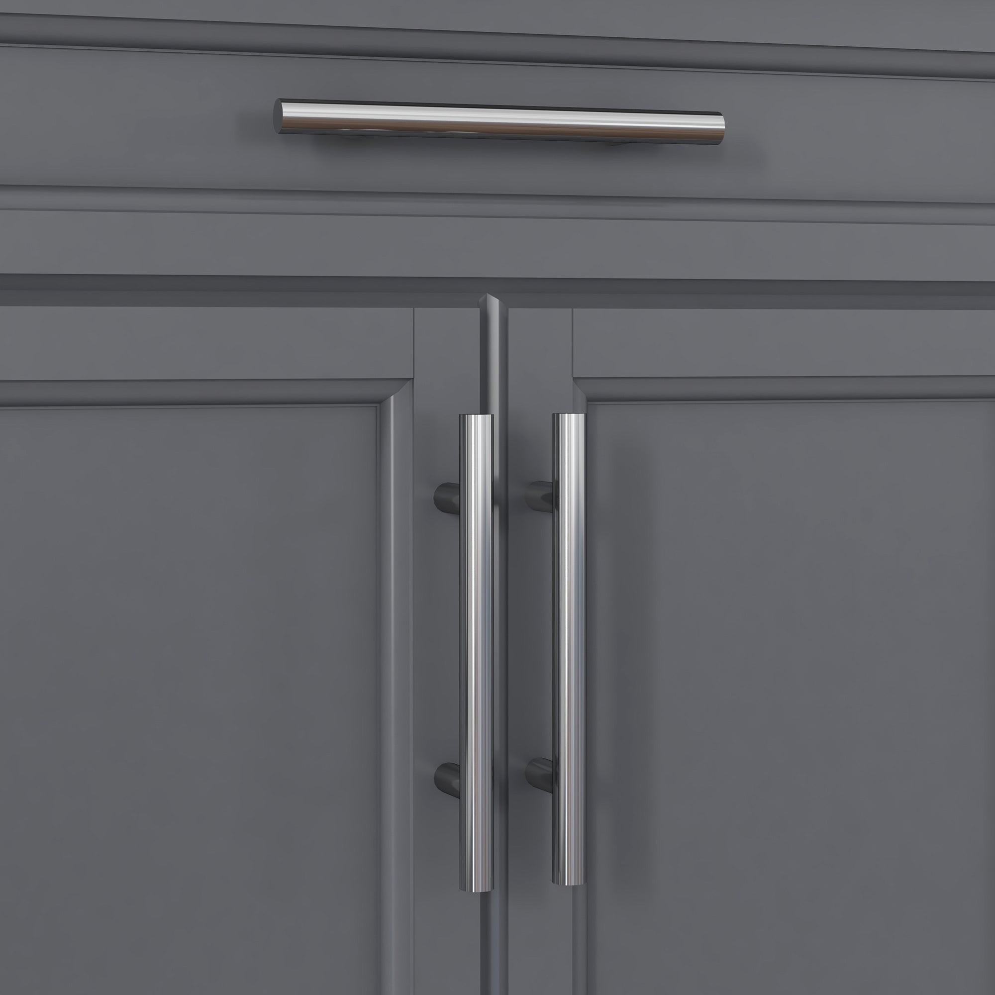 36" Stainless Steel Rolling Kitchen Cart with Drawer, Spice & Towel Racks, Gray - HOMCOM