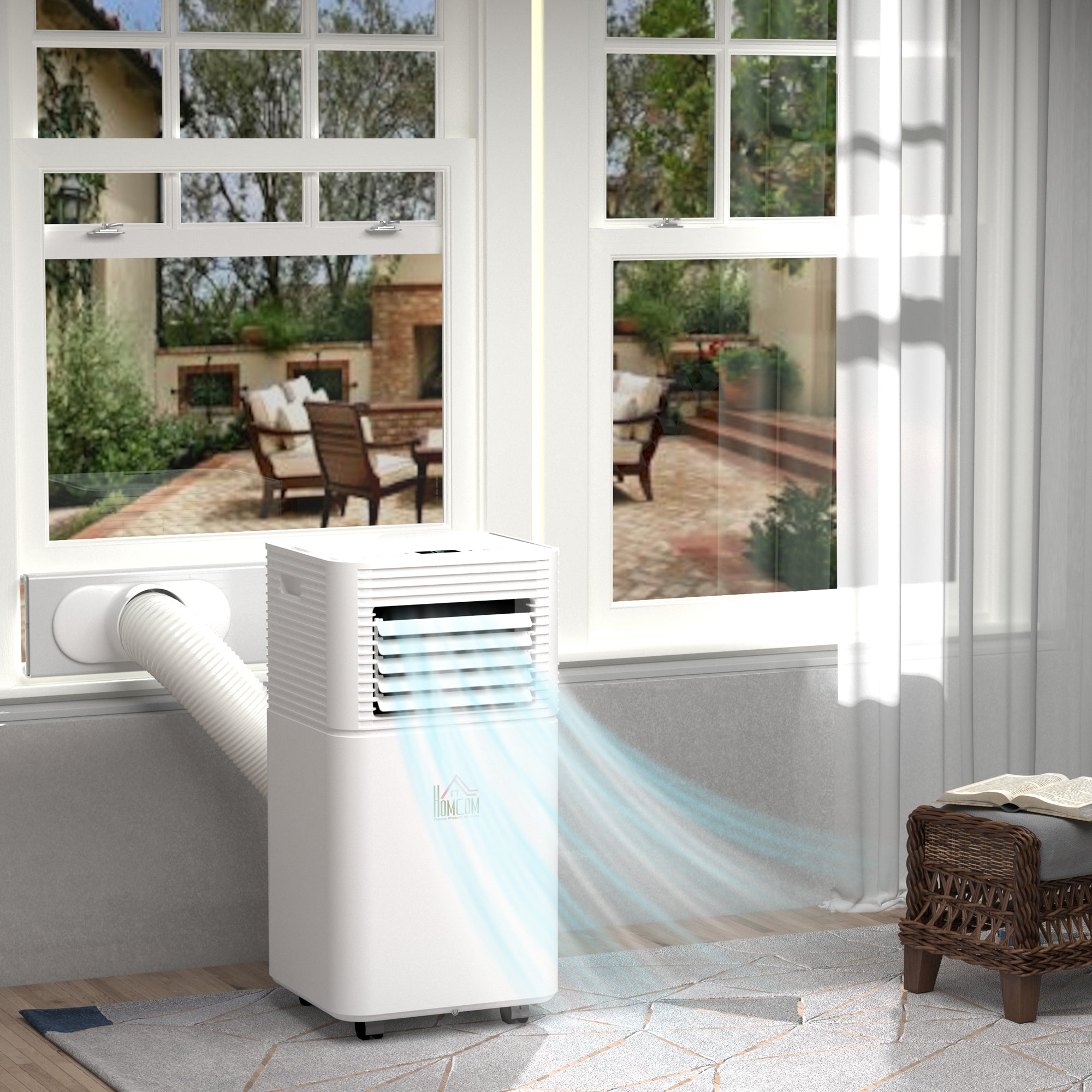 Portable Air Conditioner, 10,000 BTU Portable AC Unit with Dehumidifier & Fan, Sleep Modes, Remote Control, 24H Timer, Rooms up to 441 Sq. ft for Home, Office, White